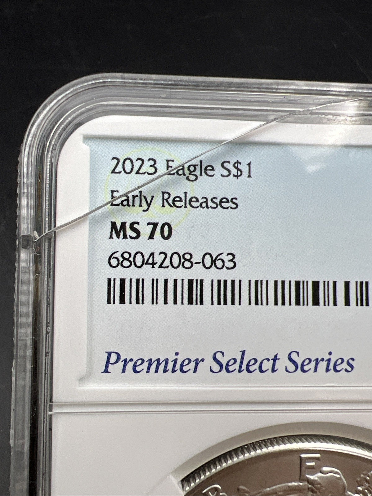 2023 1 oz ASE American Silver Eagle NGC MS70 Cracked Slab Premier Series Label