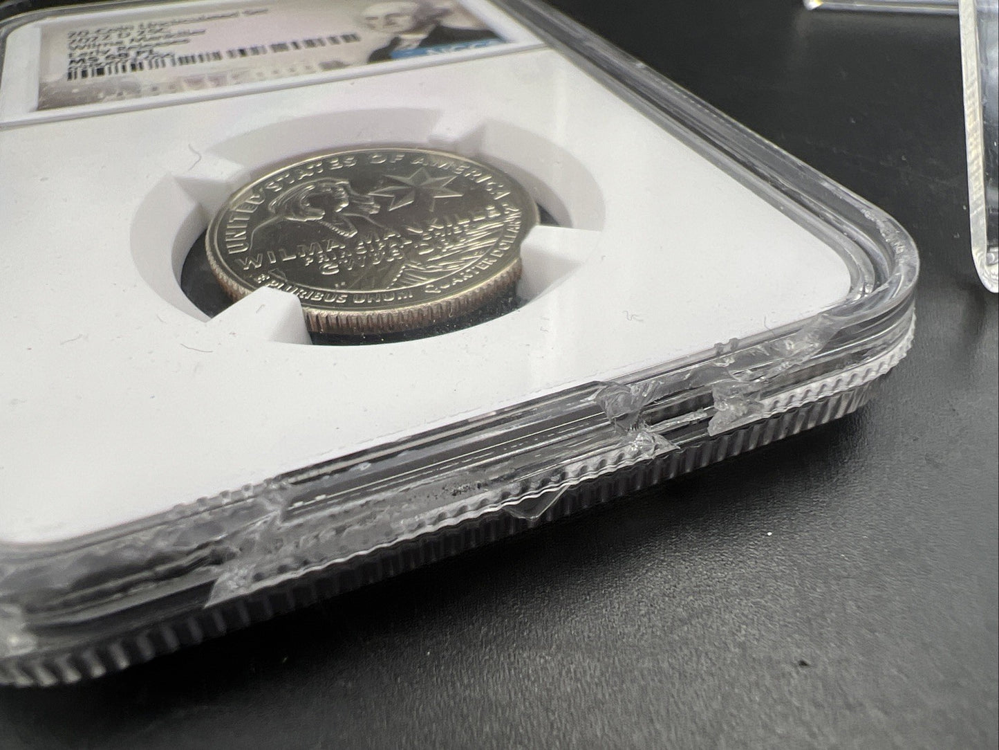 2022 D Wilma Mankiller Women's Quarter Commemorative NGC MS68 PL Chipped Slab