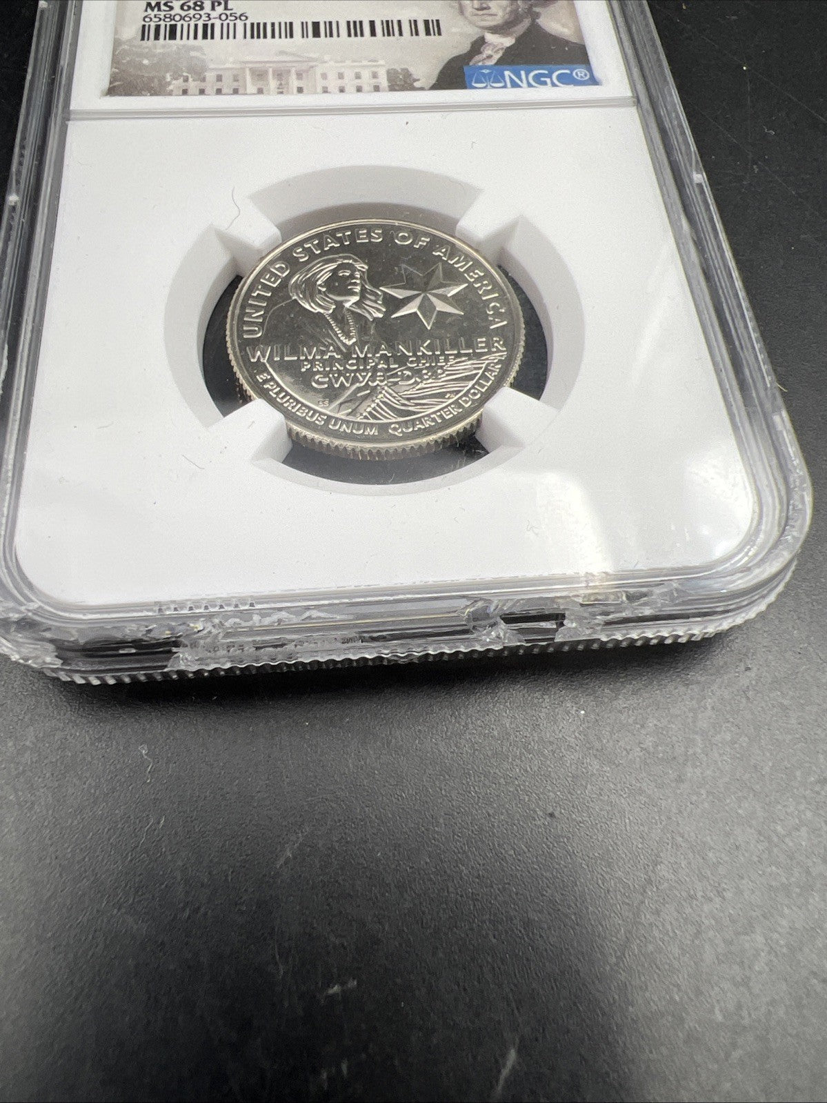 2022 D Wilma Mankiller Women's Quarter Commemorative NGC MS68 PL Chipped Slab