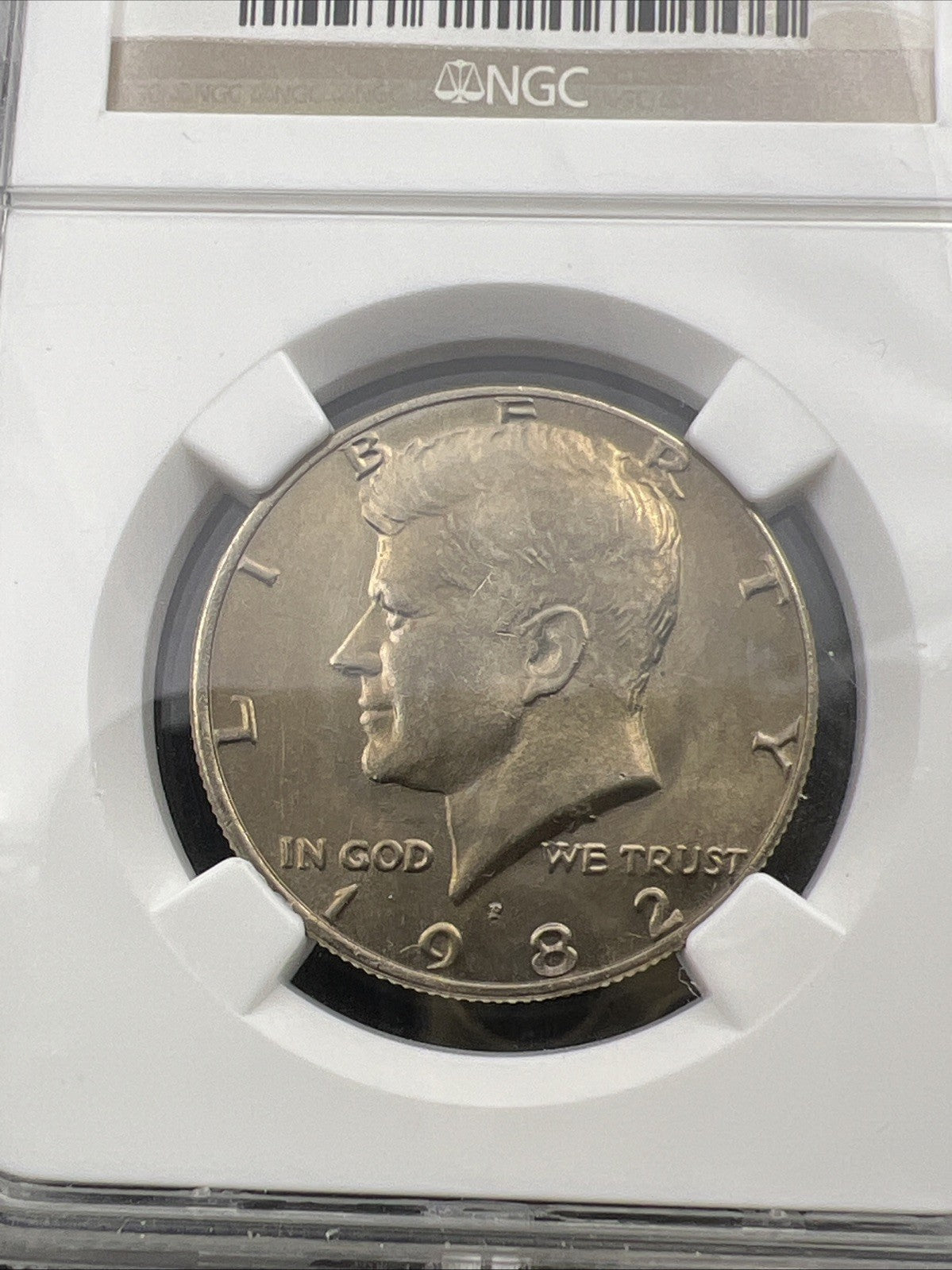 1982 P 50c Kennedy Copper Nickel Half Dollar Coin Ms64 NO FG Variety NGC