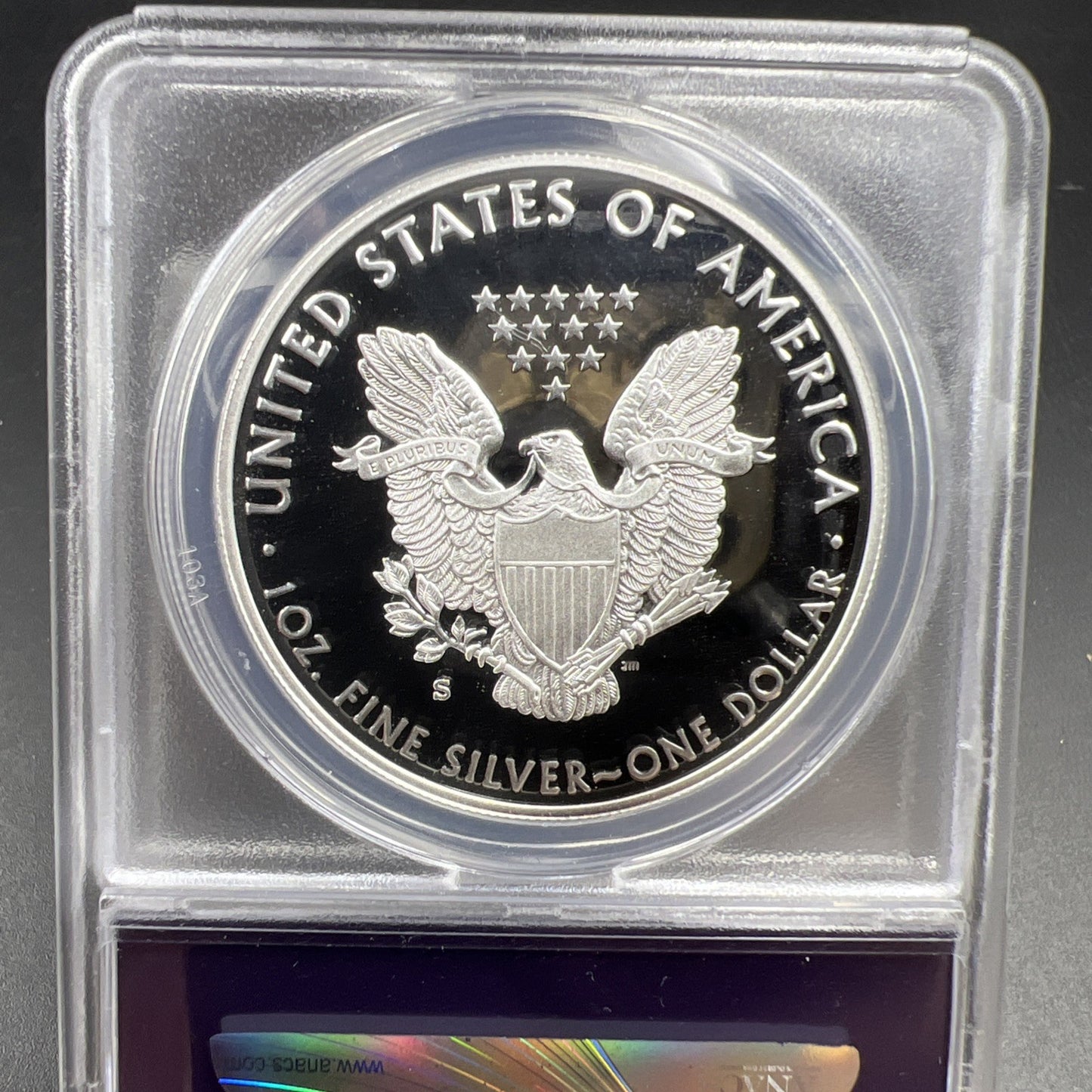 2018 S Proof American Silver Eagle Coin ANACS PR70 Denver Release Holder