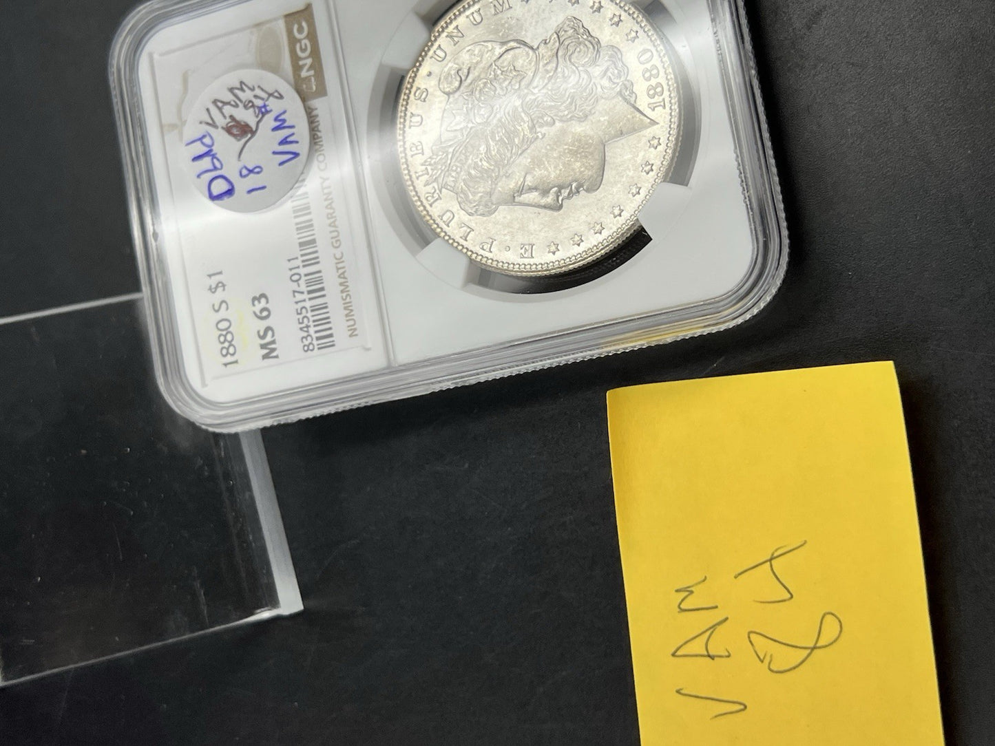1880 S $1 Morgan Dollar Coin NGC MS62 VAM 84 Doubled Date Variety Coin Large S