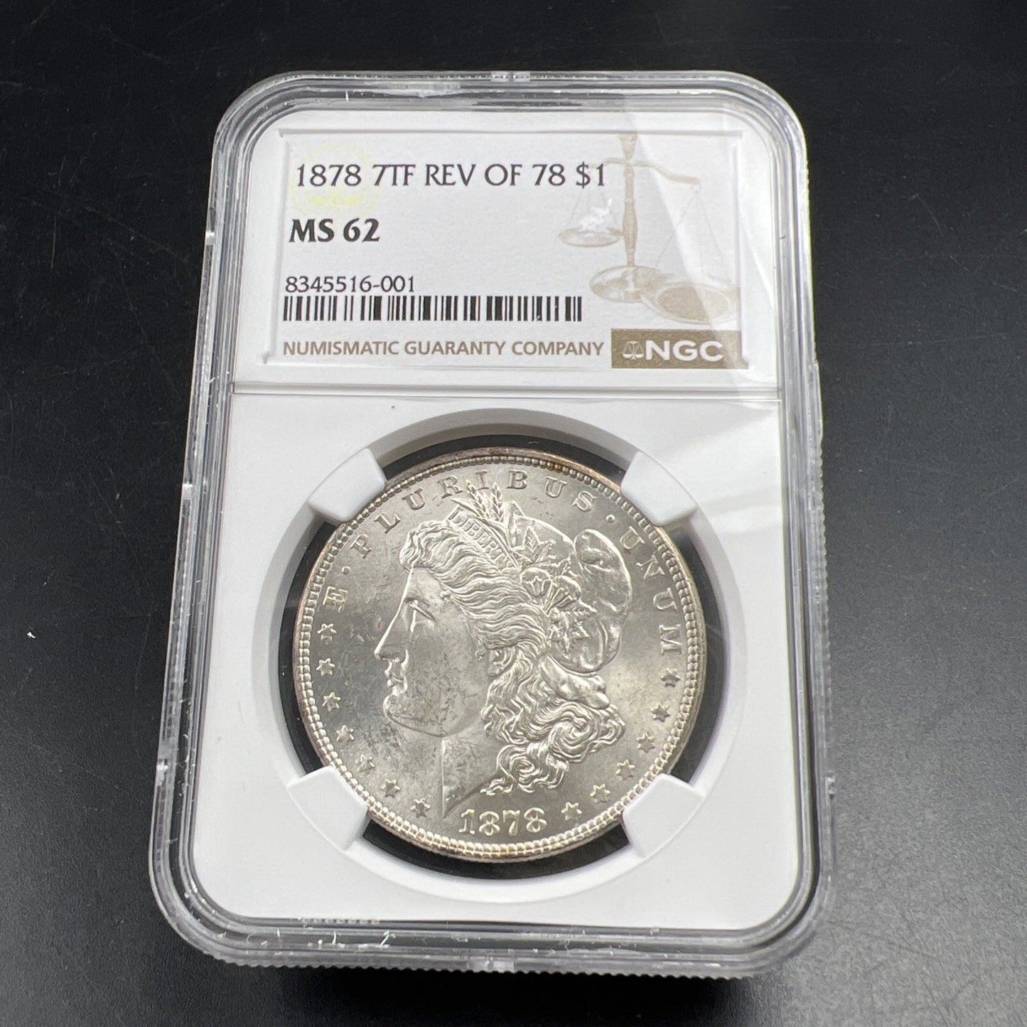 1878 7 TF Reverse of 78 Morgan Silver Dollar Coin MS62 VAM 101 DDO Double Die