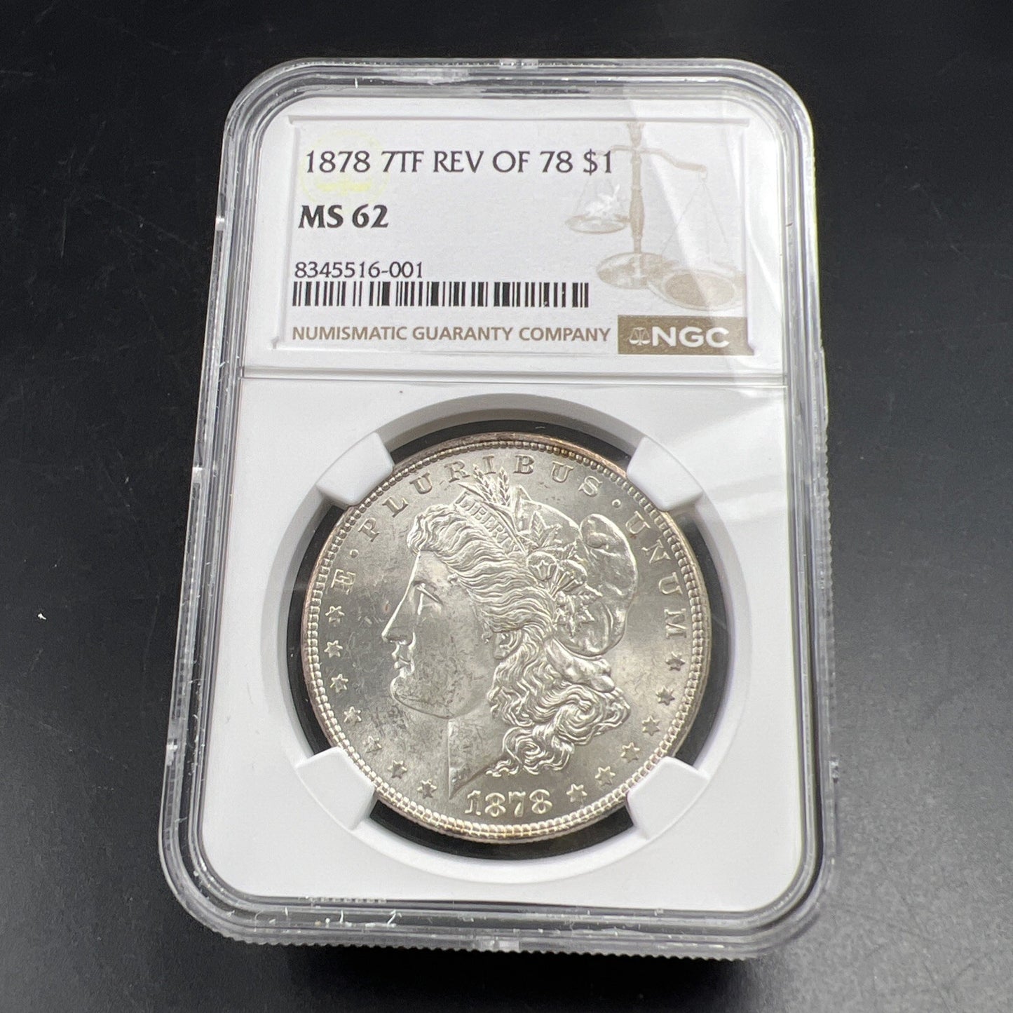 1878 7 TF Reverse of 78 Morgan Silver Dollar Coin MS62 VAM 101 DDO Double Die