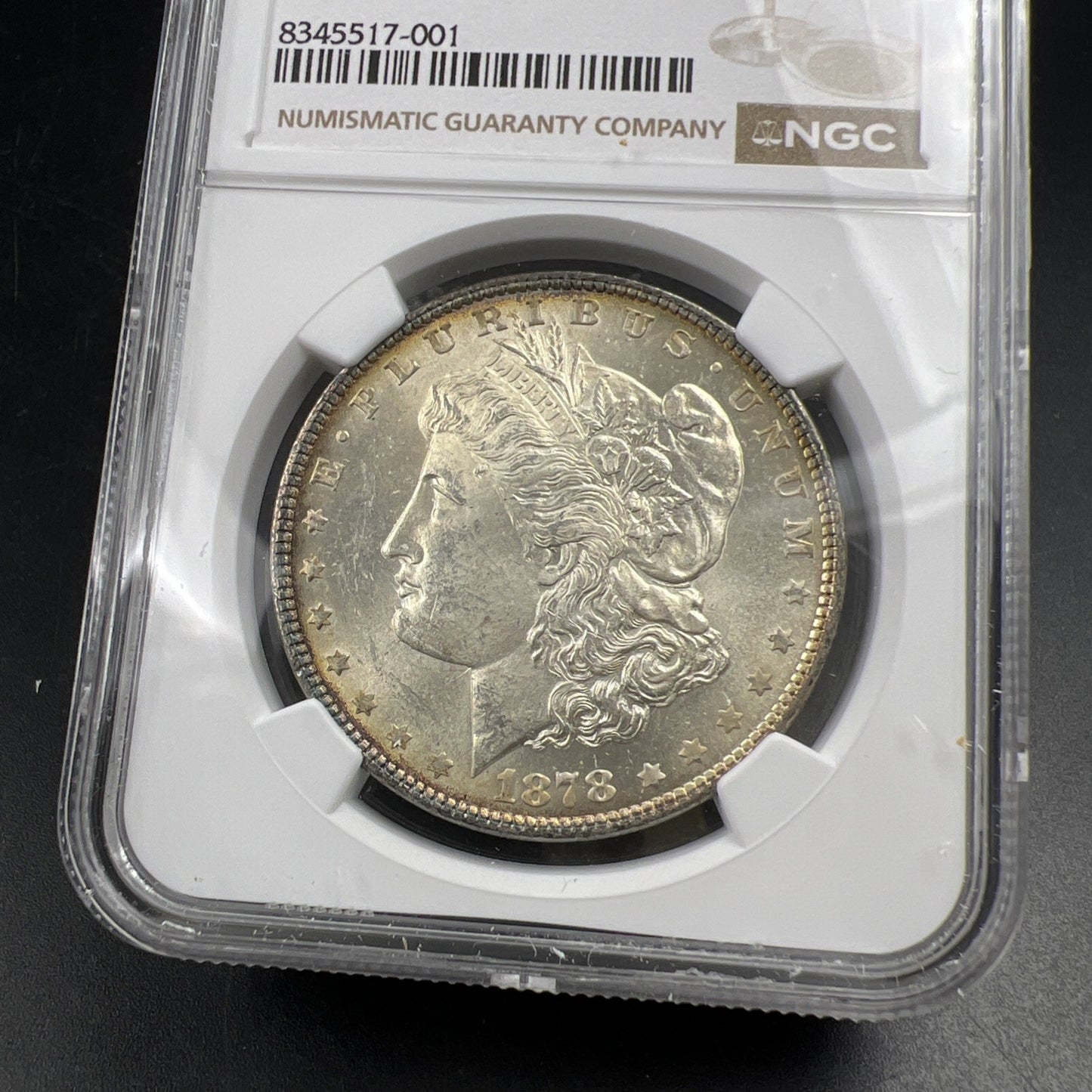 1878 7/8 TF Weak Tailfeathers VAM 33A Clash & Double Legs Morgan Dollar NGC MS63