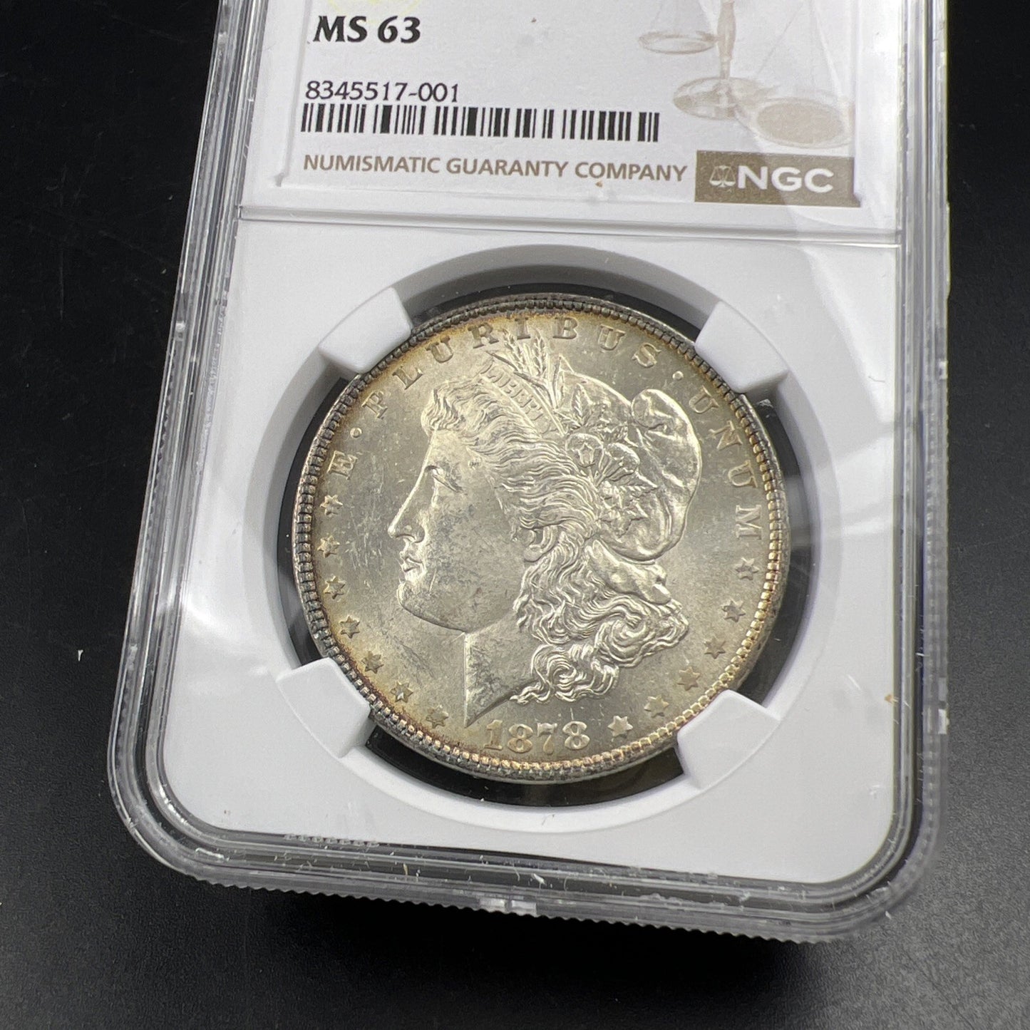 1878 7/8 TF Weak Tailfeathers VAM 33A Clash & Double Legs Morgan Dollar NGC MS63