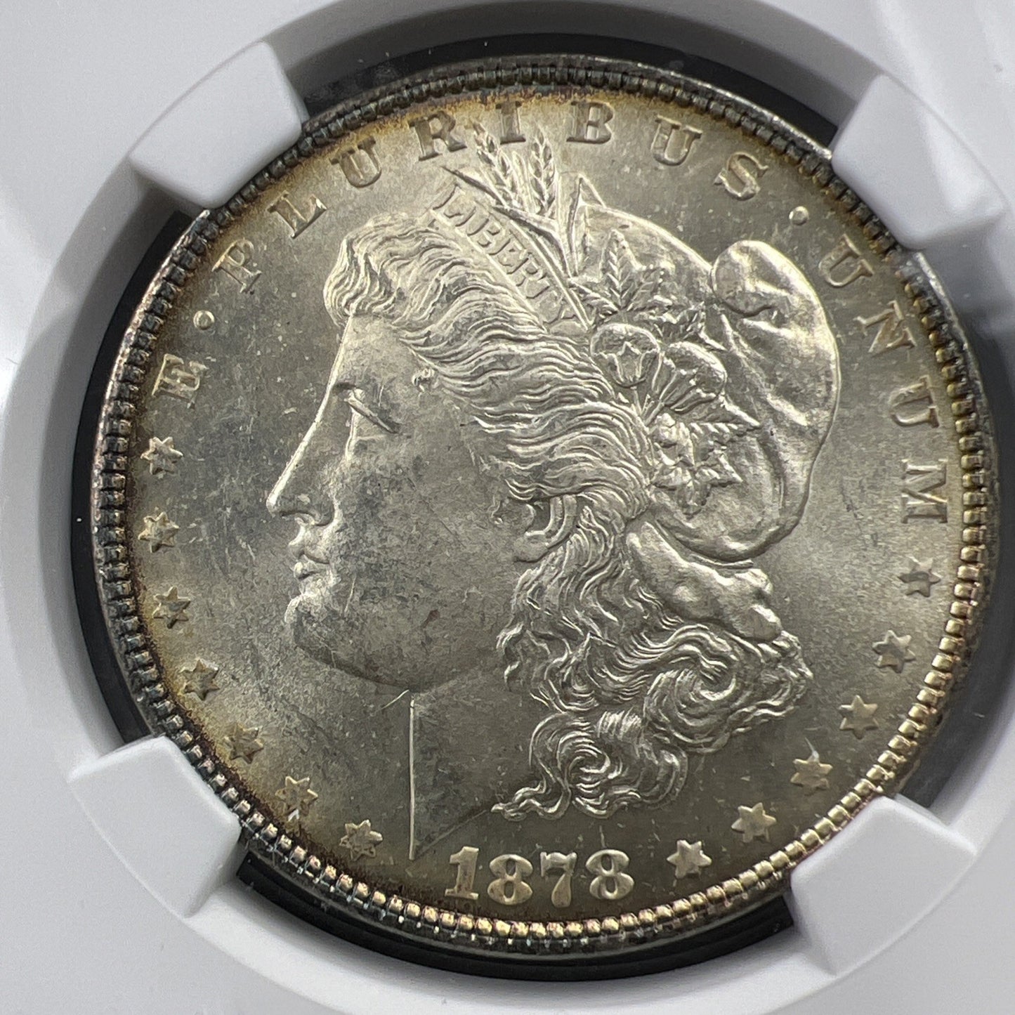 1878 7/8 TF Weak Tailfeathers VAM 33A Clash & Double Legs Morgan Dollar NGC MS63