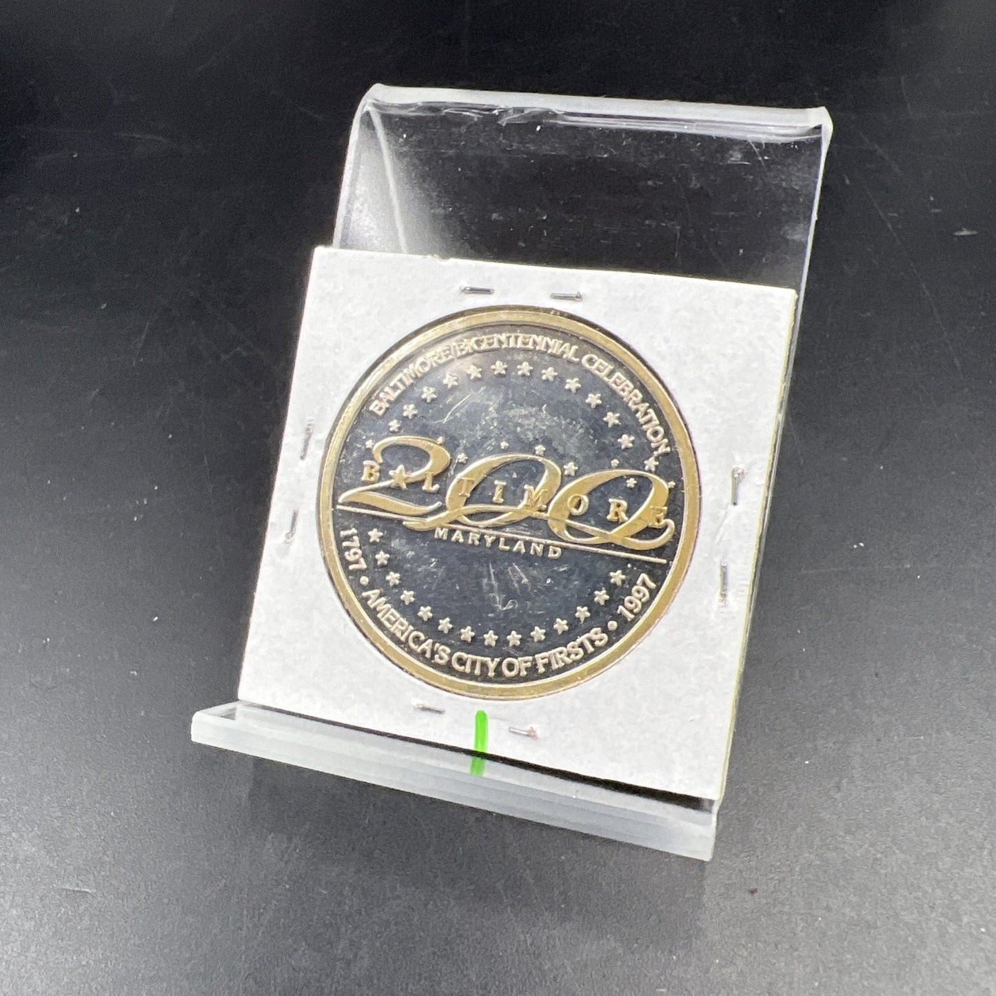 1997 City of Baltimore Bicentennial 1 oz .999 Fine Silver Coin Some Toning