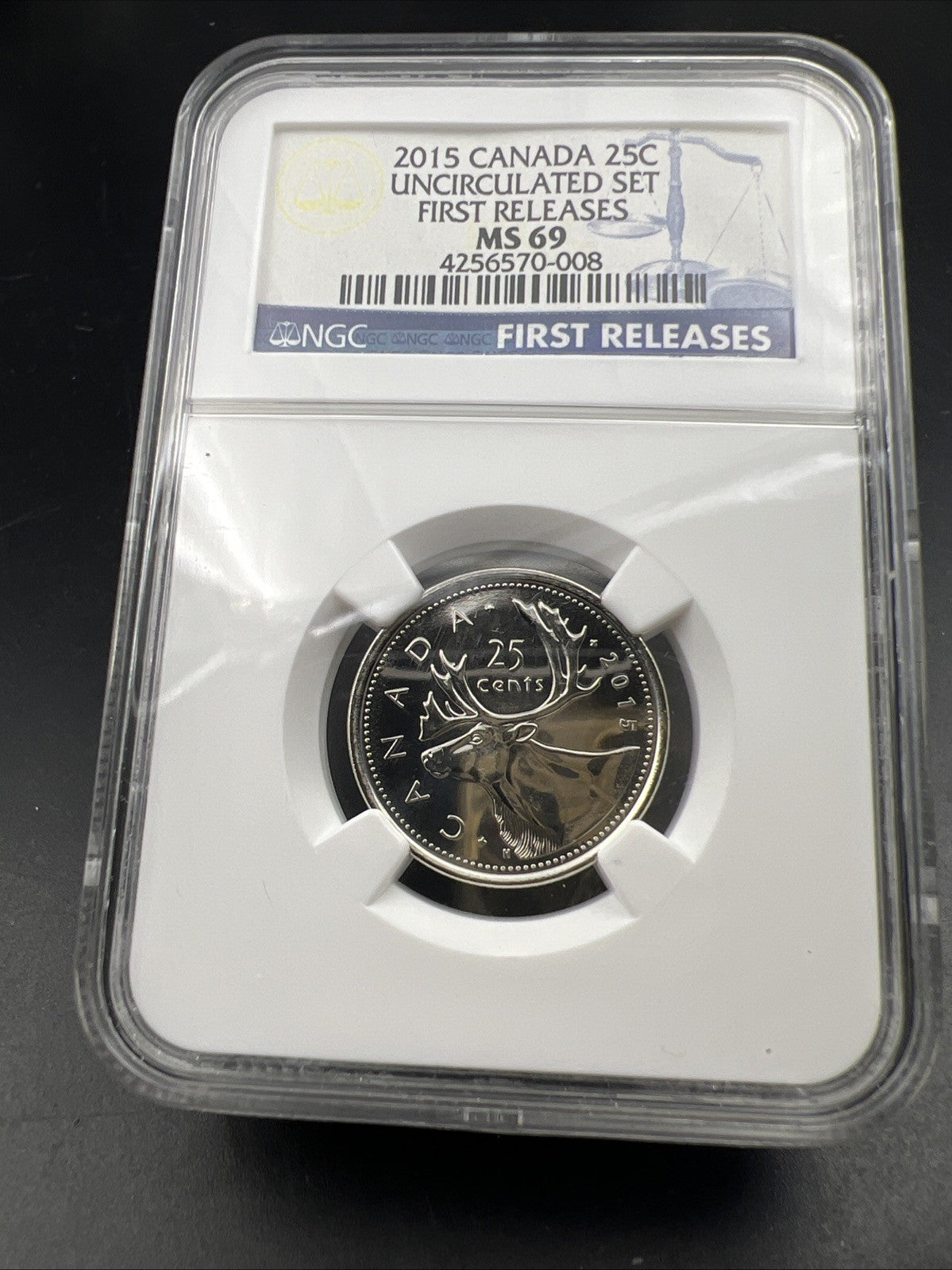2015 Canada 25c Twenty Five Cent Caribou Quarter Coin NGC MS69
