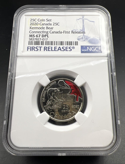 2020 25c Canada Twenty Five Cent Quarter Kermode Bear NGC MS67 DPL