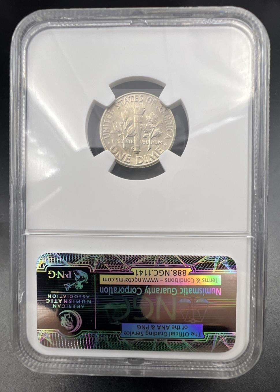 1955 S 10c Roosevelt Silver Dime Coin MS65 Gem BU Certified #026