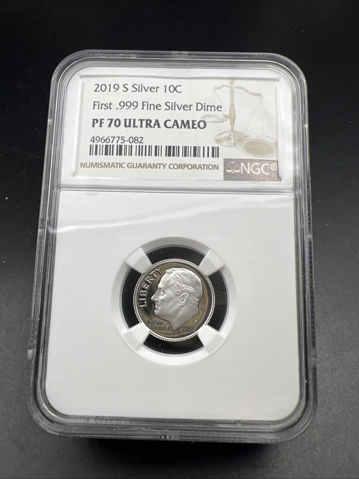 2019 S 10c Roosevelt Proof Silver Dime Coin NGC PF70 UCAM #082 First .999 Dime