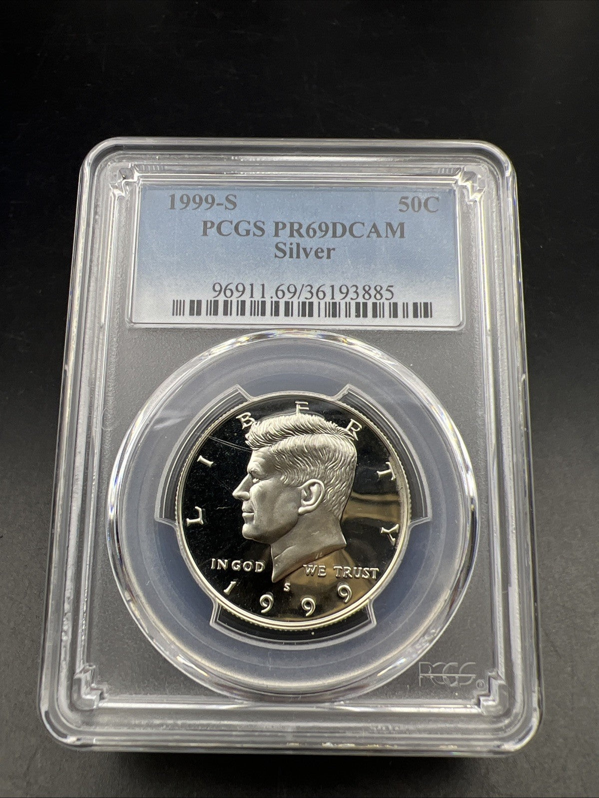 1999 S 50c Kennedy Proof Half Dollar Coin Silver PR69 DCAM PCGS #885