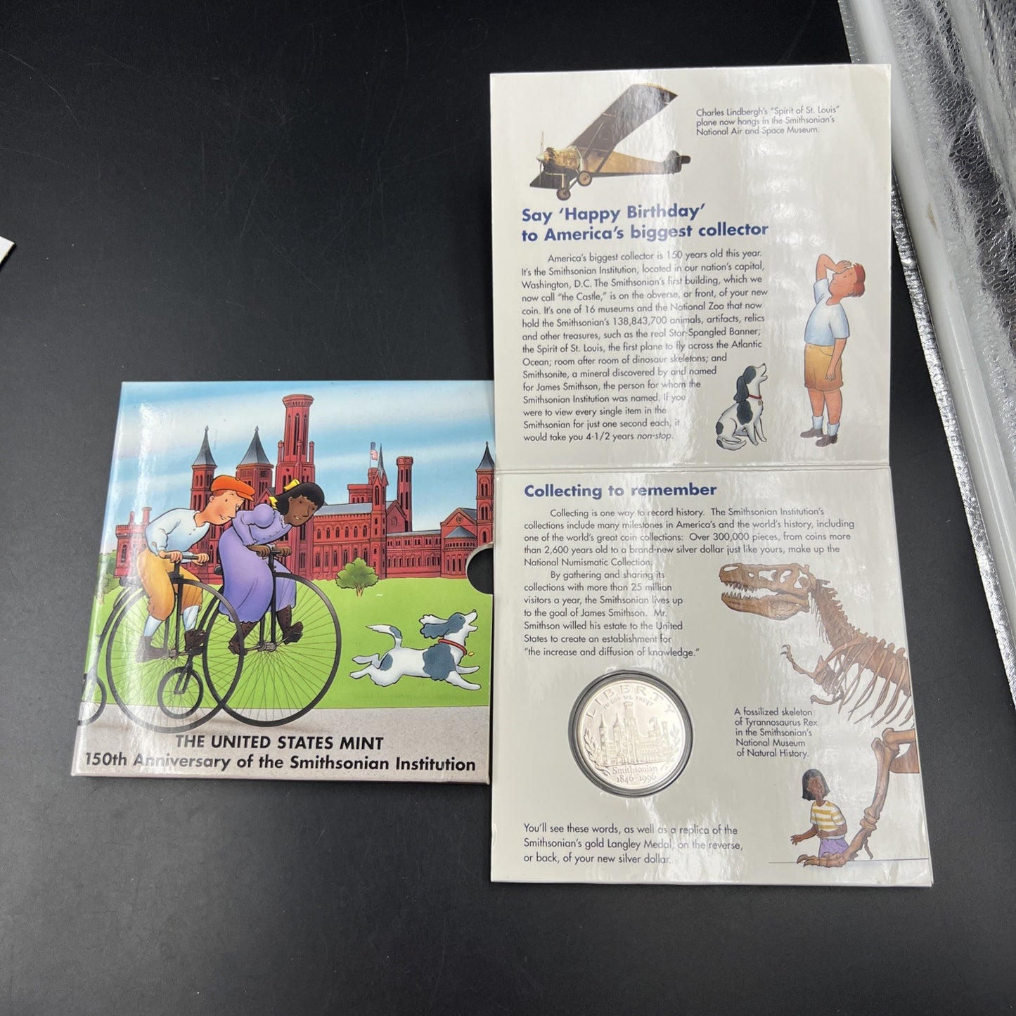 1996 Smithsonian Proof Silver Dollar Coin Young Collector's Pack OGP