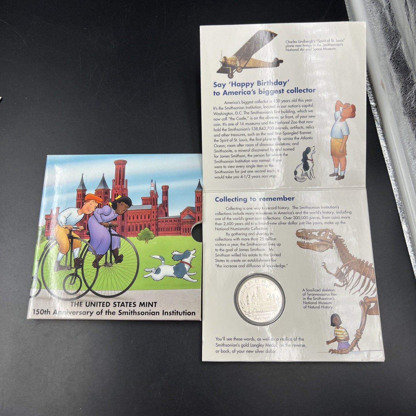 1996 Smithsonian Proof Silver Dollar Coin Young Collector's Pack OGP