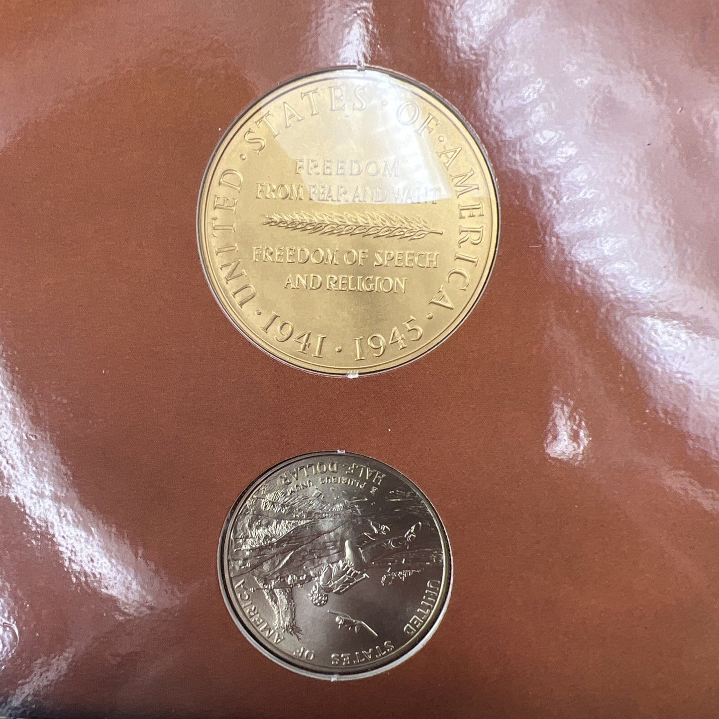World War 2 II 50th anniversary Coin and Victory Medal Set US Mint