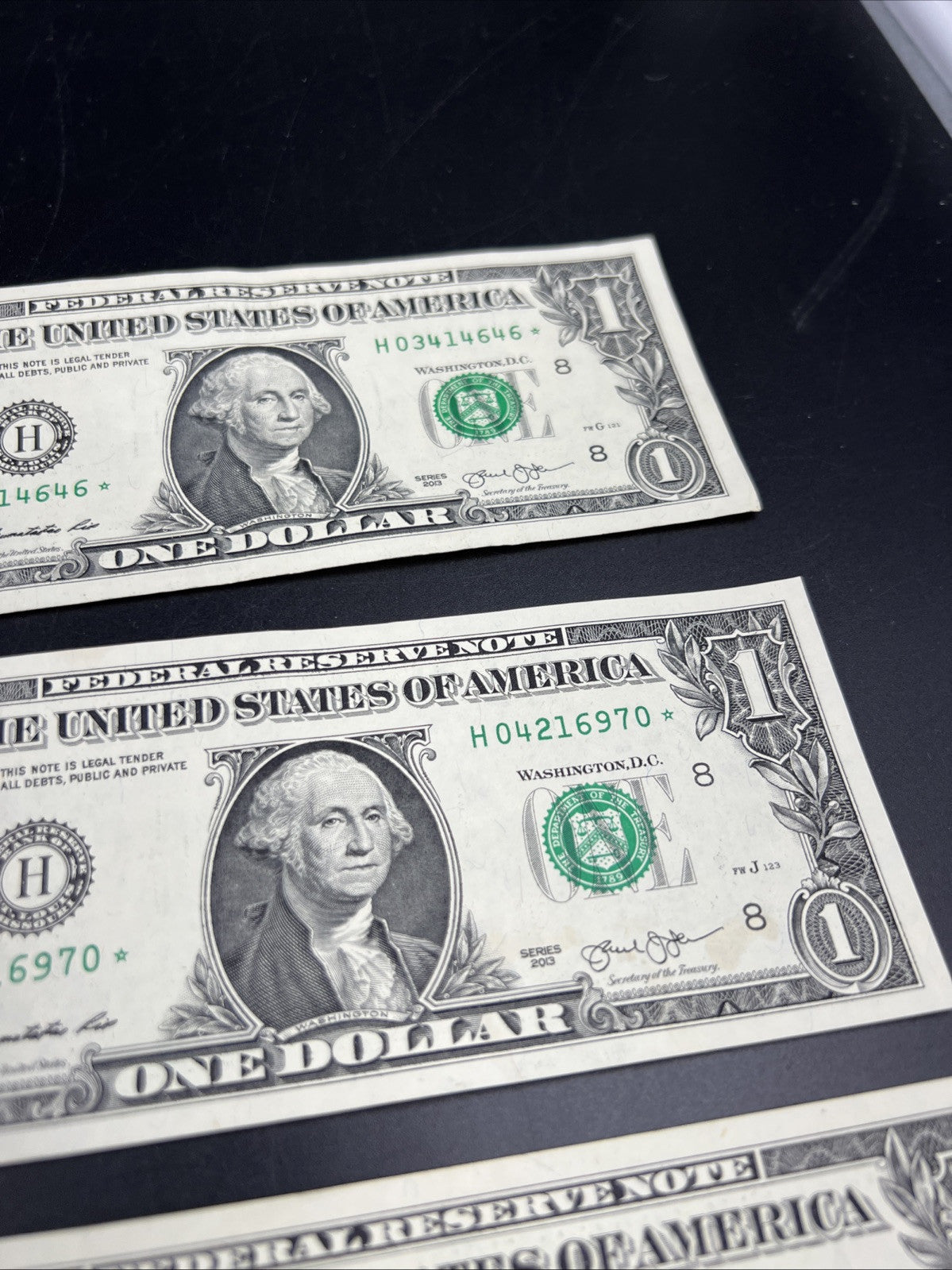 Lot of 5 2013 * $1 FRN Federal Reserve Note Star Notes H K L Districts Circ #86
