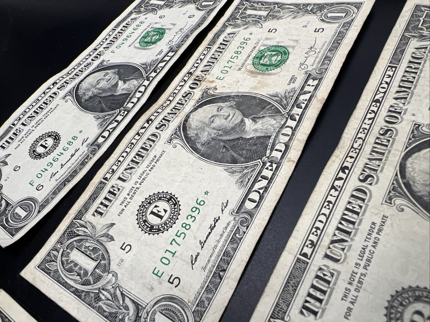 Lot of 8 Bills 2013 * & 2006 Star $1 FRN Federal Reserve Notes Circ #975