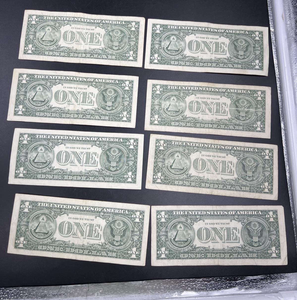 Lot of 8 Bills 2013 * & 2006 Star $1 FRN Federal Reserve Notes Circ #975