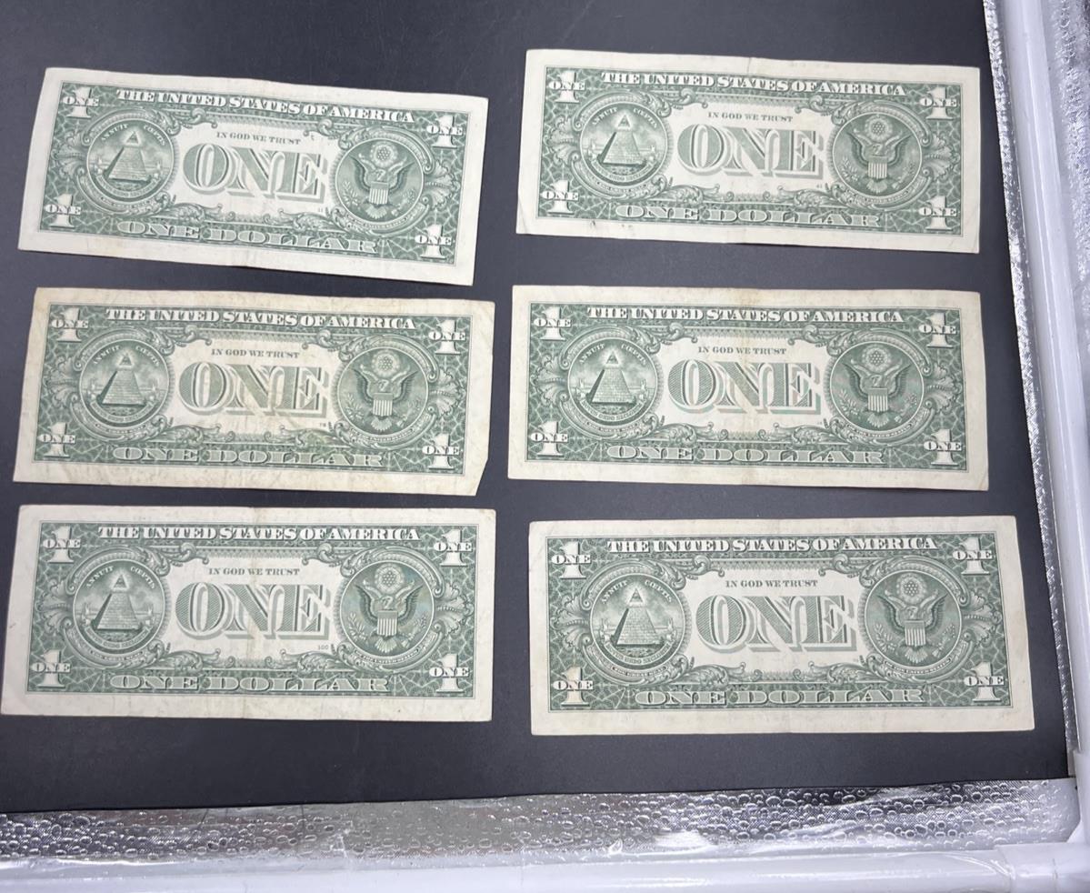 Lot of 6 2013 * Star $1 FRN Federal Reserve Notes Circ #512