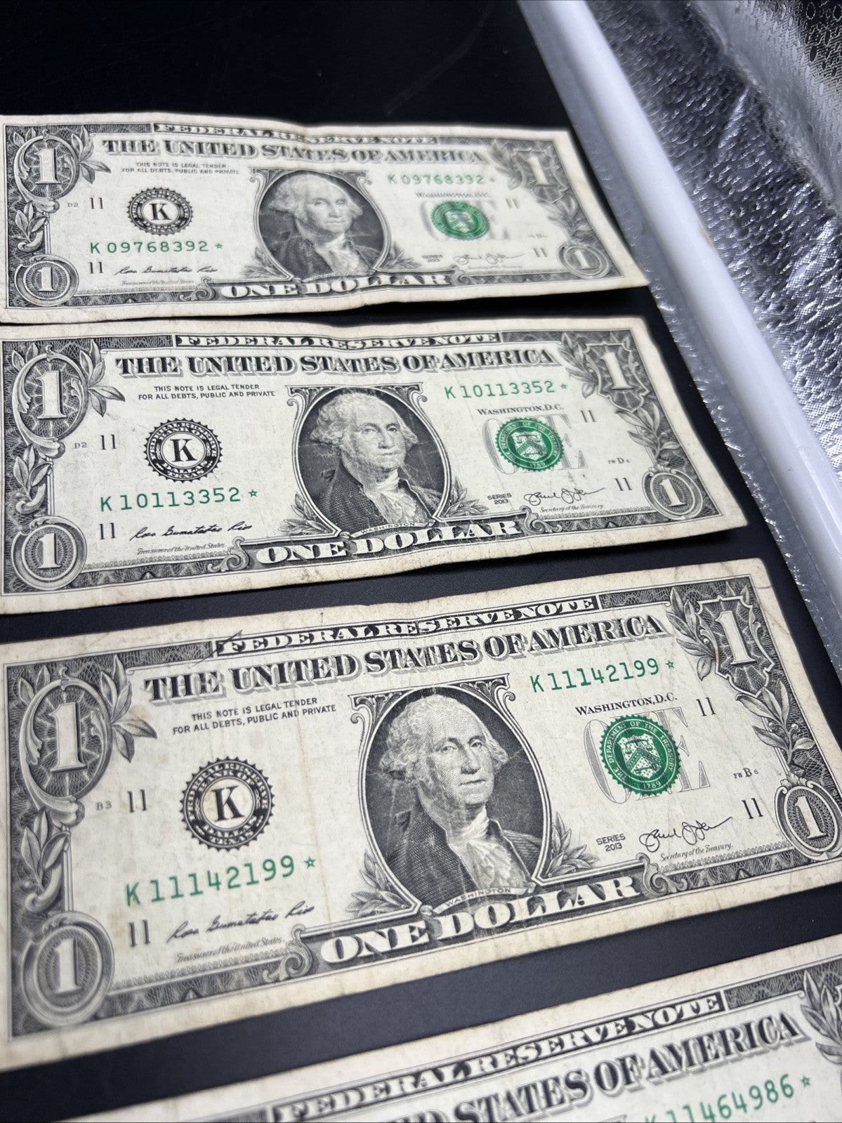 Lot of 10 2013 * $1 FRN Federal Reserve Note Star Notes K Dallas District Circ