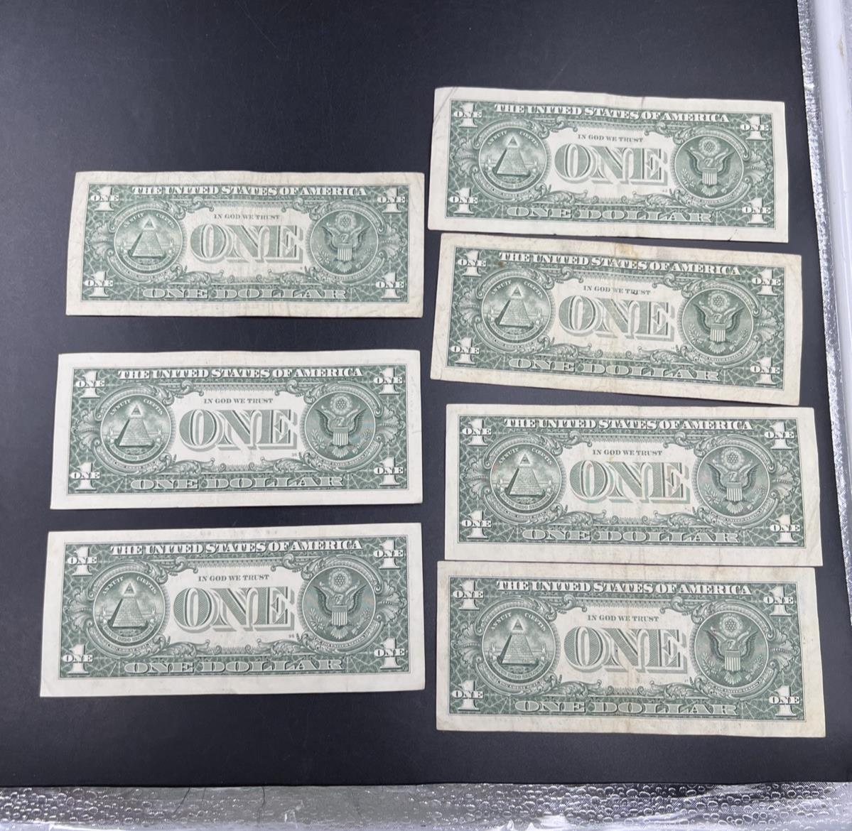 Lot of 7 Different * Star FRN Notes 1995 - 2017 years Circulated US Currency #71
