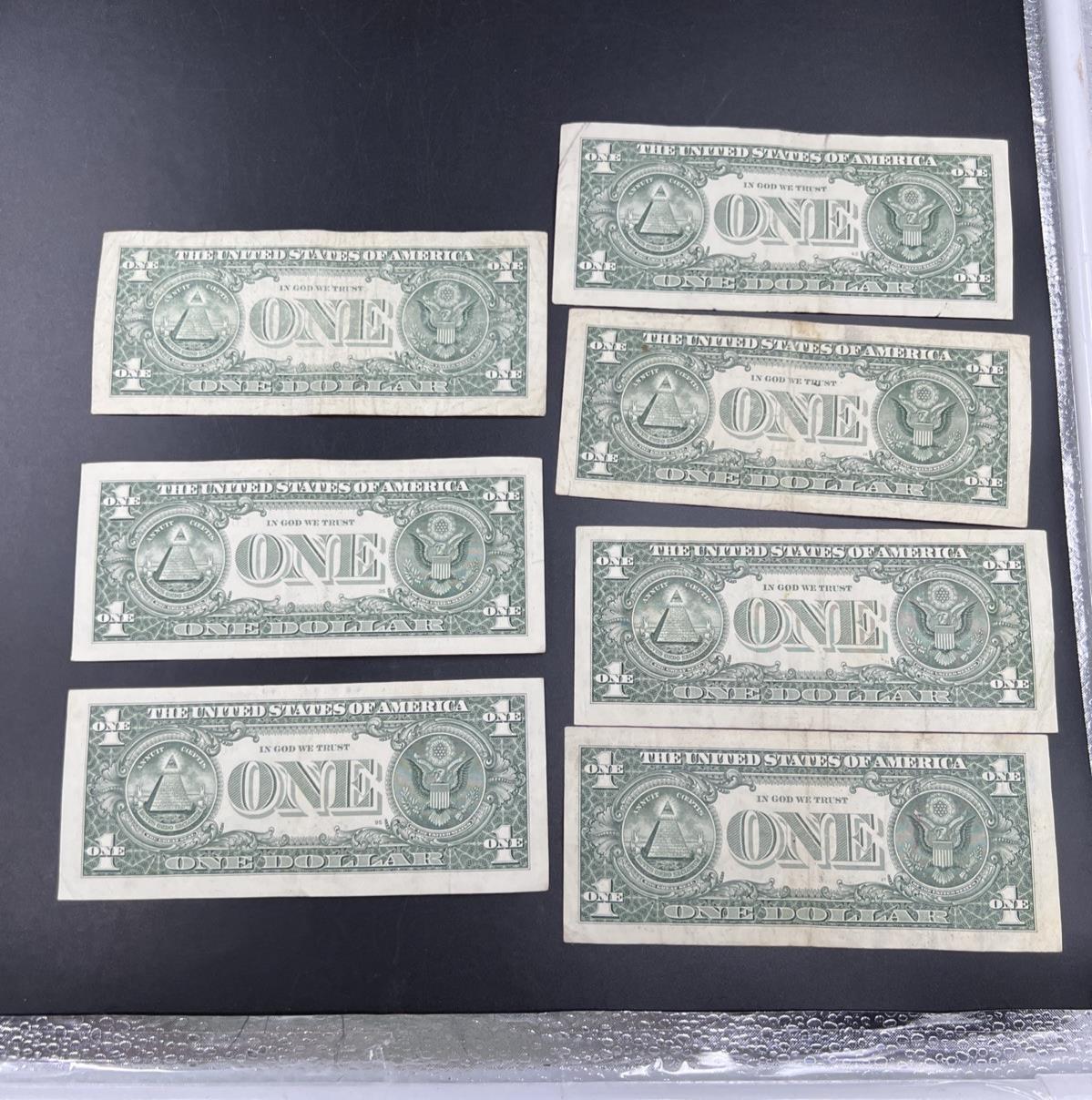 Lot of 7 Different * Star FRN Notes 1995 - 2017 years Circulated US Currency #71