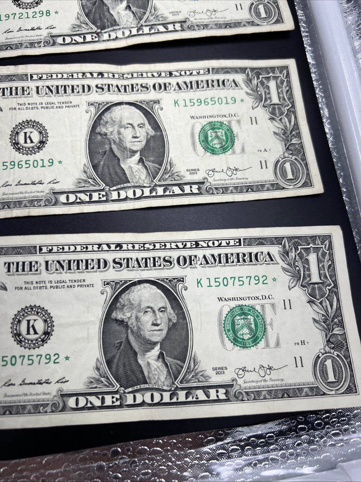 Lot of 10 2013 * $1 FRN Federal Reserve Note Star Notes K District Circ #92
