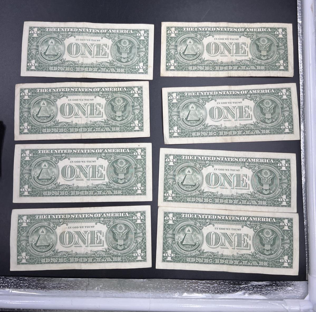 Lot of 8 Different * Star FRN Notes 1995 - 2017 years Circulated US Currency #89