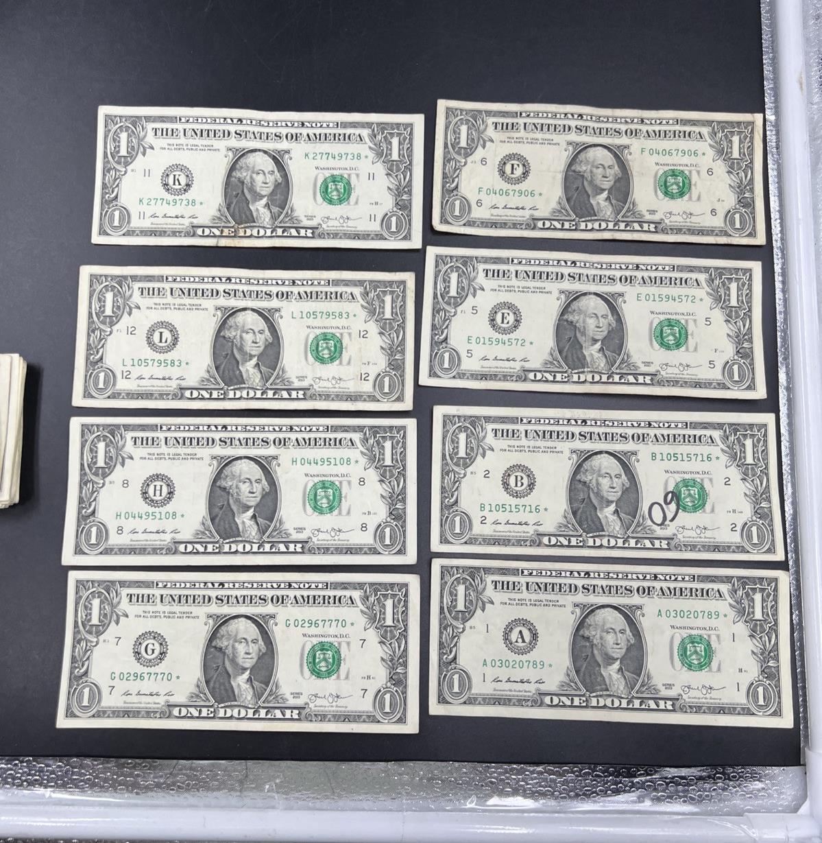 Lot of 8 Different * Star FRN Notes 1995 - 2017 years Circulated US Currency #89