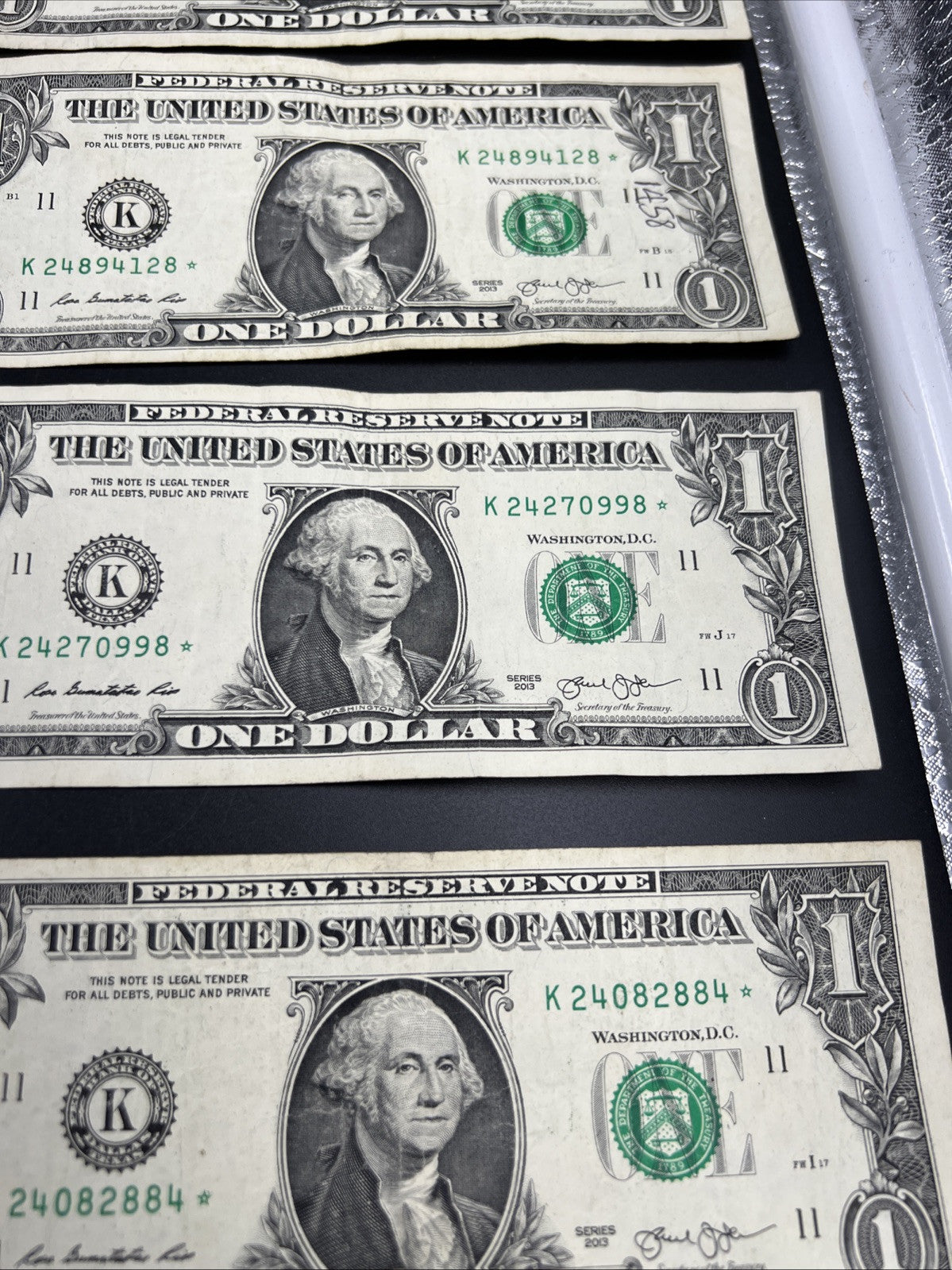 Lot of 7 Different * Star FRN Notes 1995 - 2017 years Circulated US Currency #D