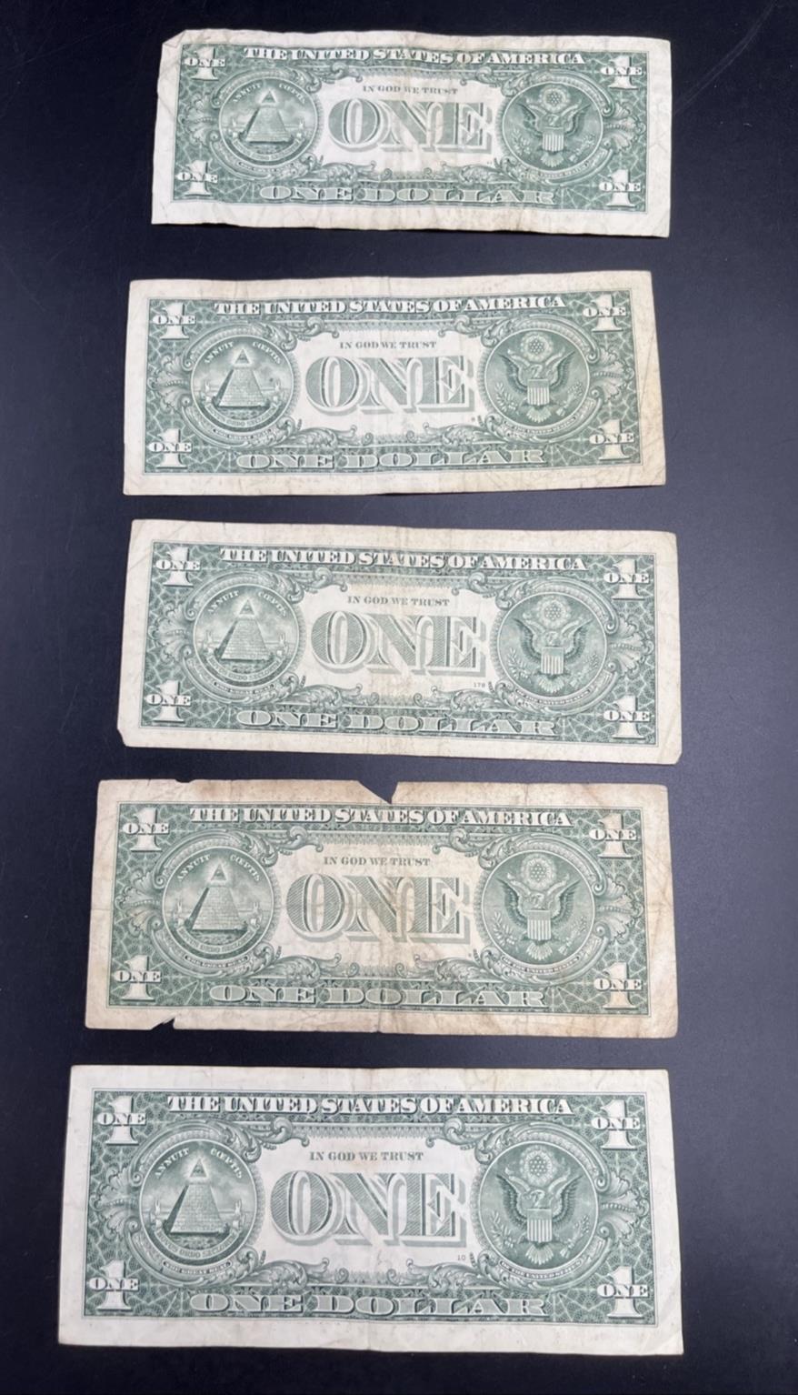 Lot of 5 2009 2013 * $1 FRN Federal Reserve Notes Star Notes Very Circulated