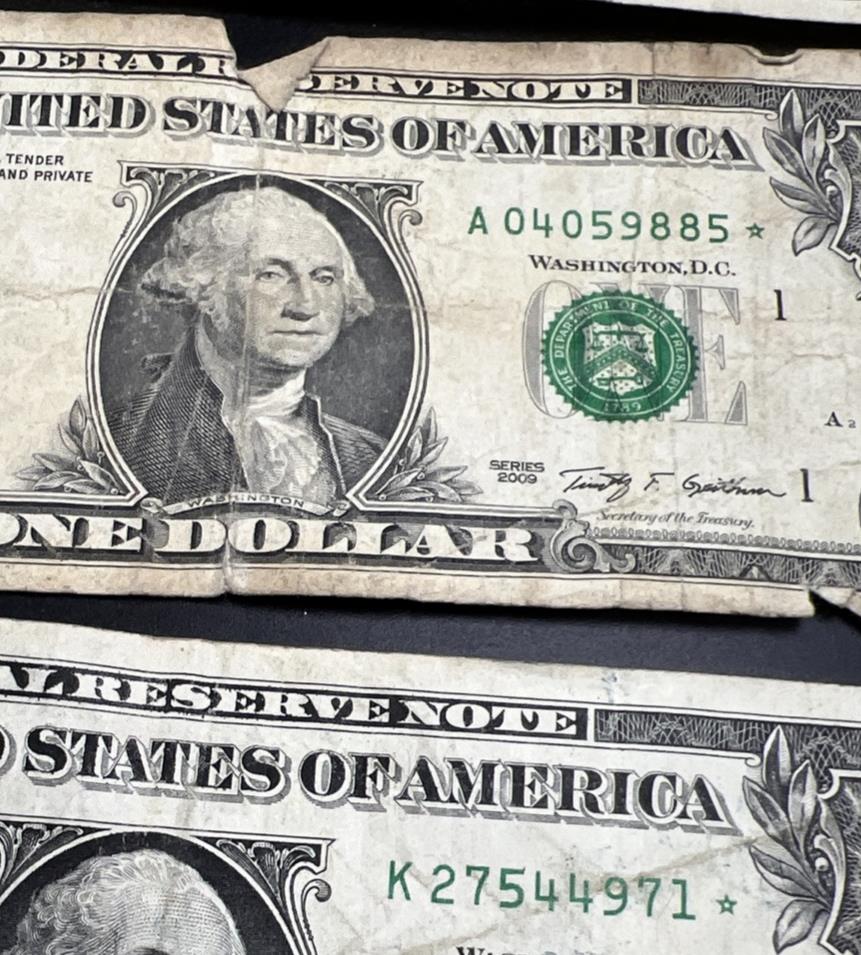Lot of 5 2009 2013 * $1 FRN Federal Reserve Notes Star Notes Very Circulated