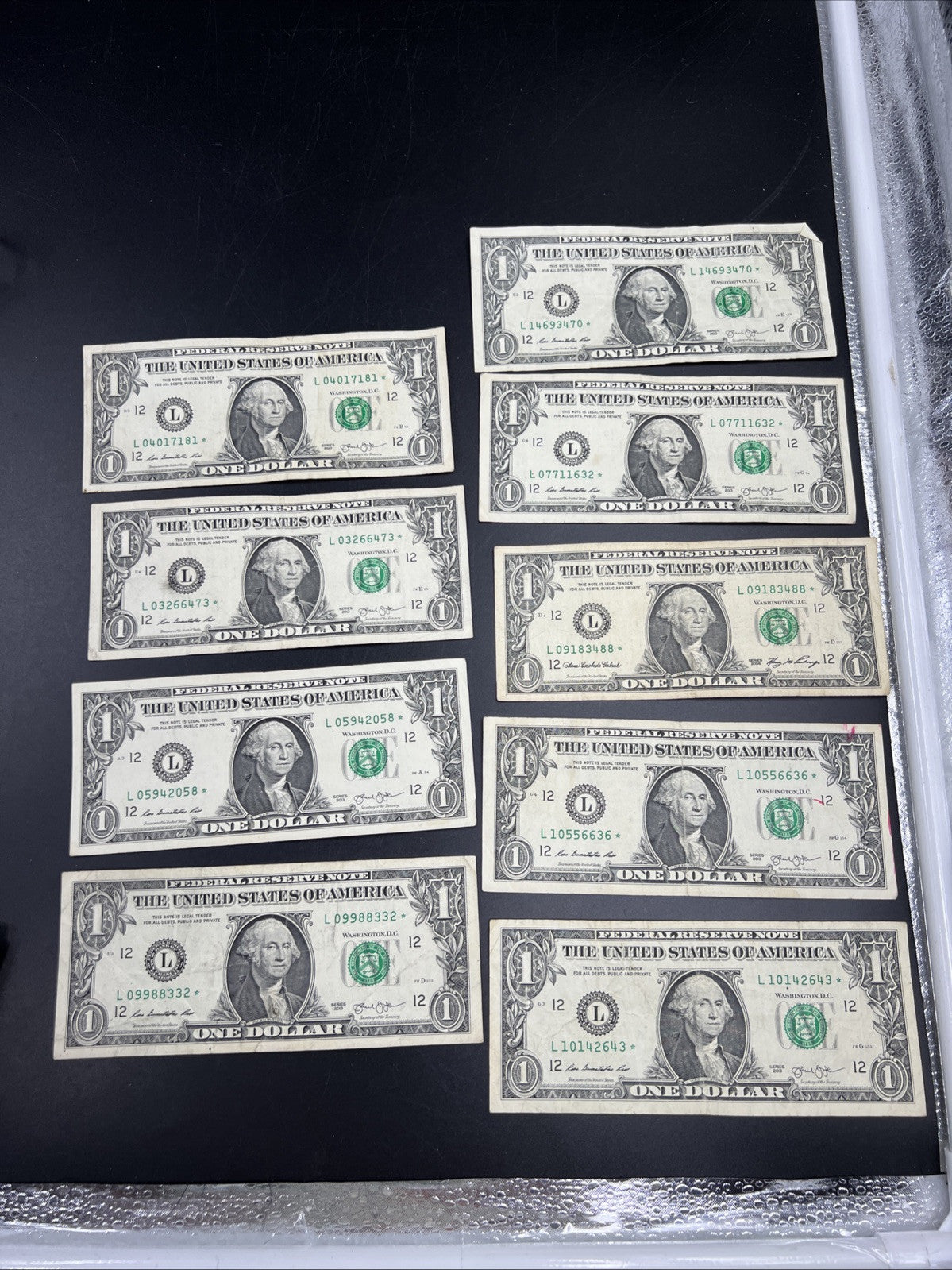 Lot of 10 2013 * $1 FRN Federal Reserve Note Star Notes L District Circ #43