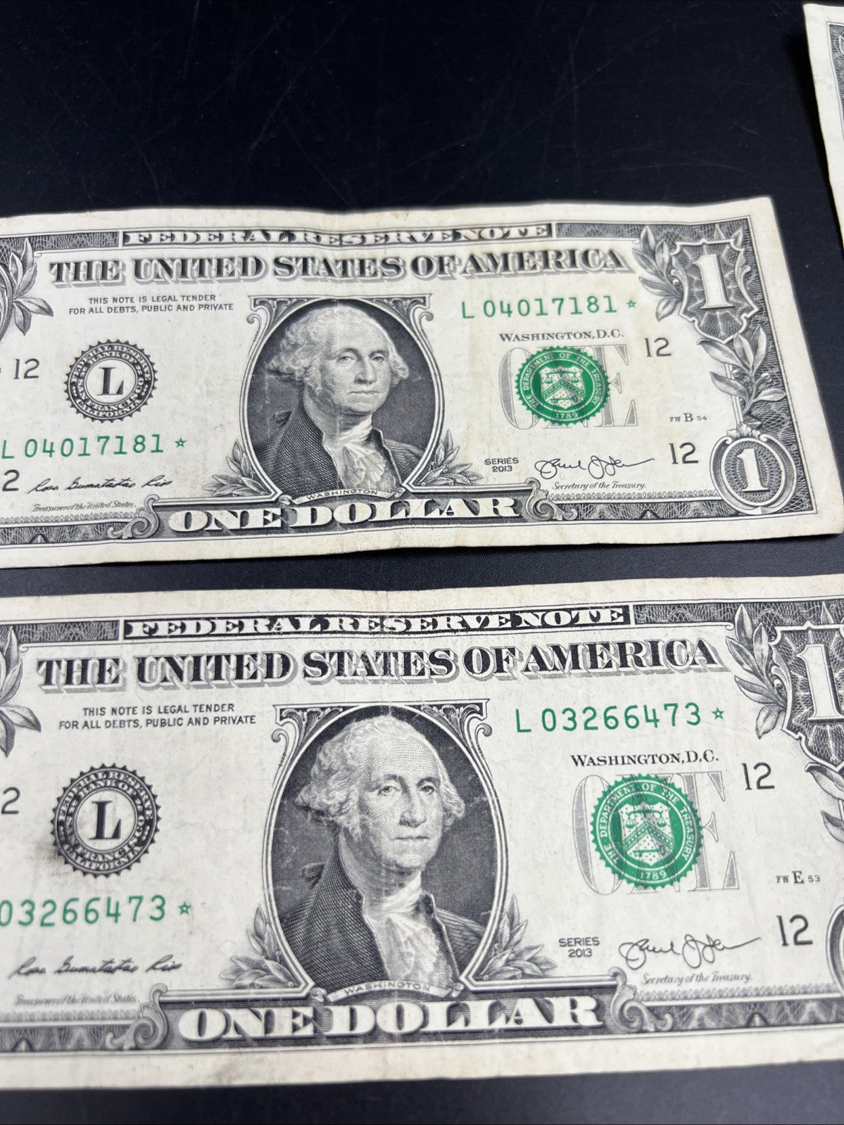 Lot of 10 2013 * $1 FRN Federal Reserve Note Star Notes L District Circ #43