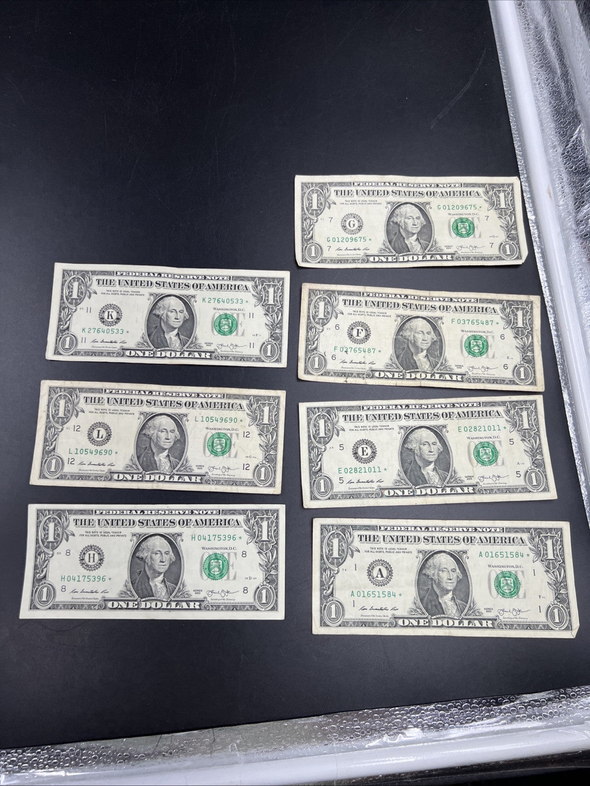 Lot of 7 Different * Star FRN Notes 1995 - 2017 years Circulated US Currency #84