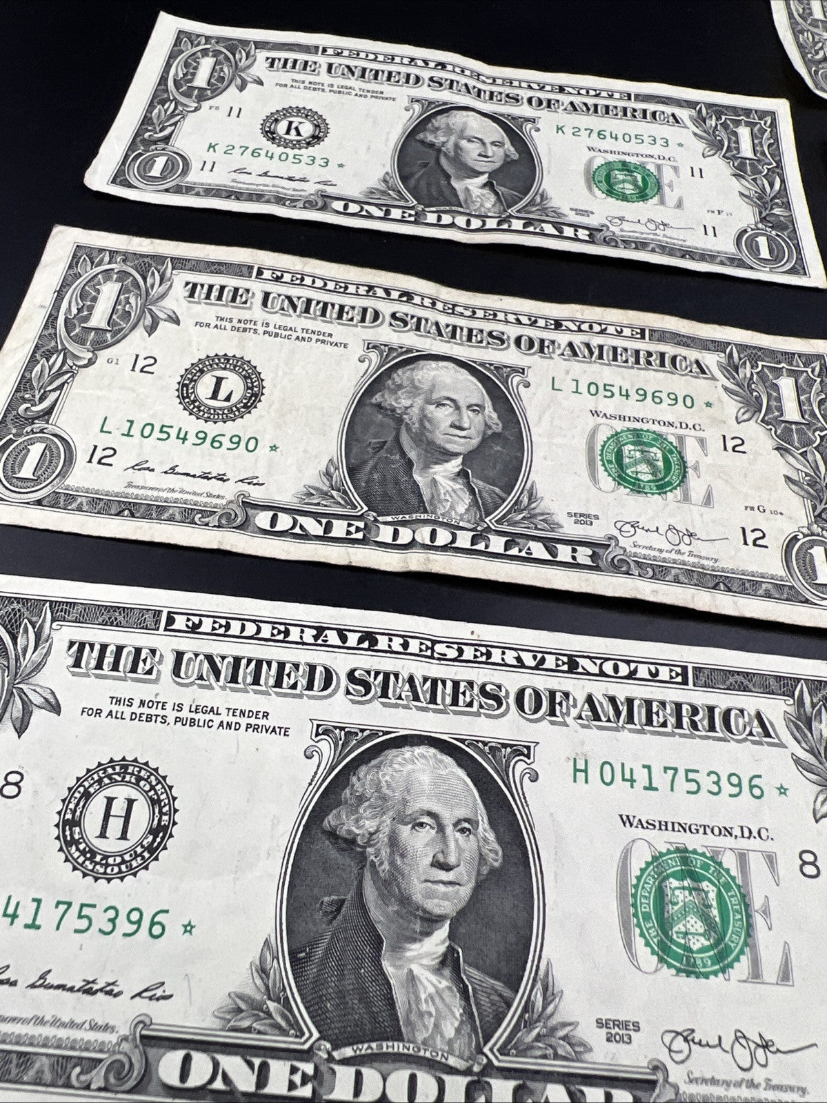 Lot of 7 Different * Star FRN Notes 1995 - 2017 years Circulated US Currency #84