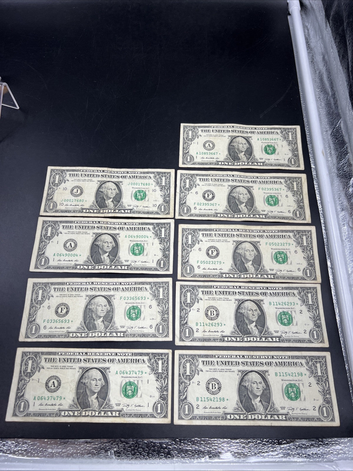 Lot of 9 2009 * $1 FRN Federal Reserve Note Star Notes Circ #79