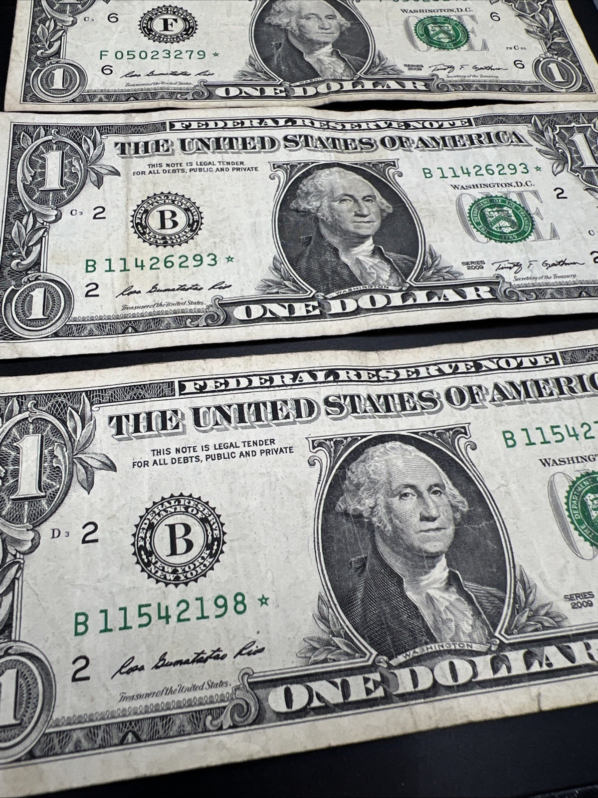 Lot of 9 2009 * $1 FRN Federal Reserve Note Star Notes Circ #79