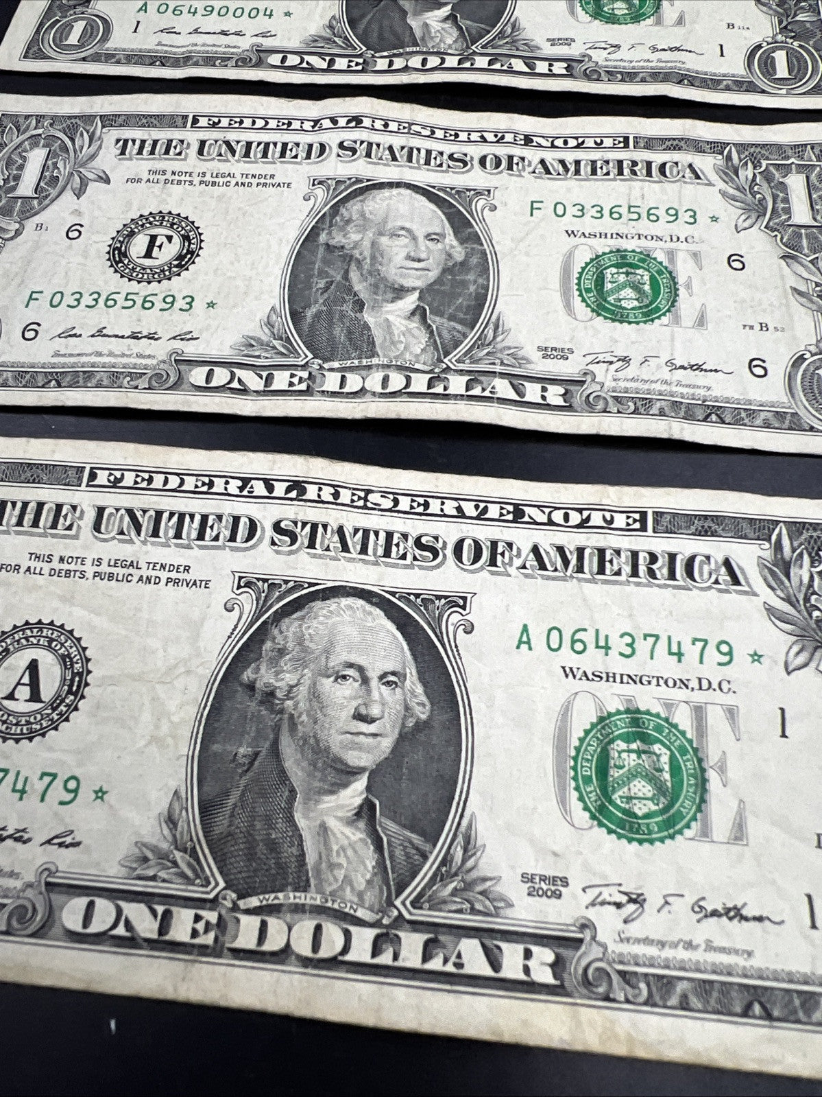 Lot of 9 2009 * $1 FRN Federal Reserve Note Star Notes Circ #79