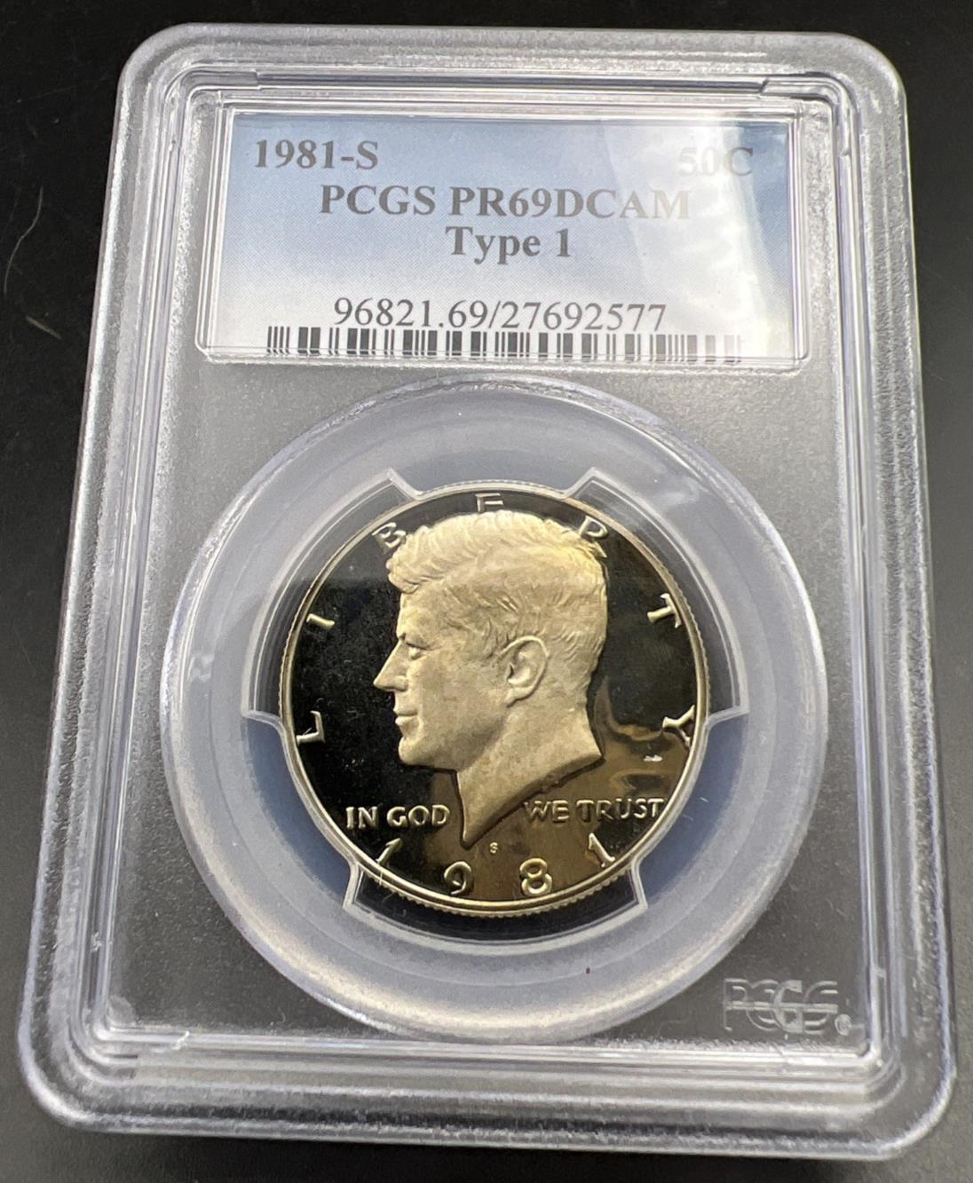 1981 S Type 1 50c Kennedy Copper Nickel Half Dollar Coin PCGS PR69 DCAM #577