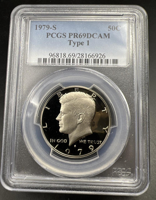 1979 S Type 1 50c Kennedy Copper Nickel Half Dollar Coin PCGS PR69 DCAM #926