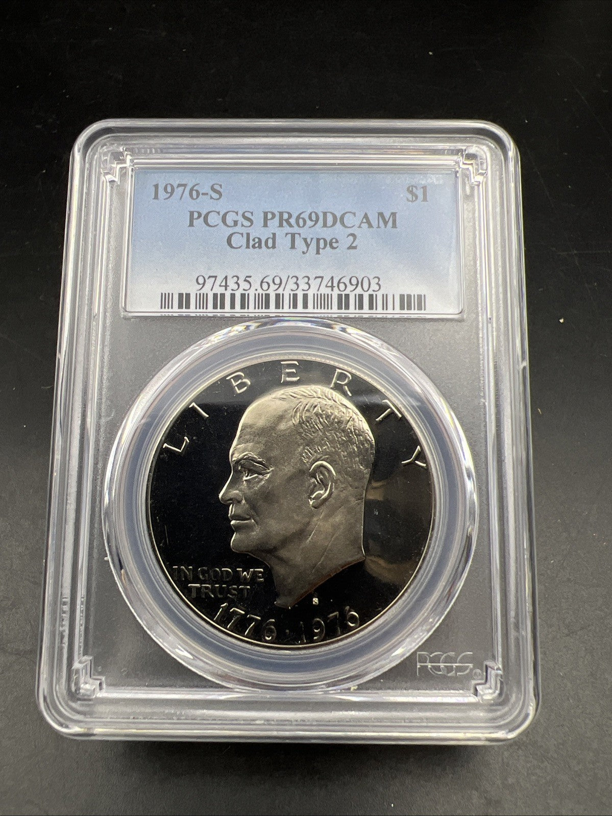 1976 S $1 Ike Eisenhower Proof Dollar Coin PCGS PR69 DCAM Type 2 #903