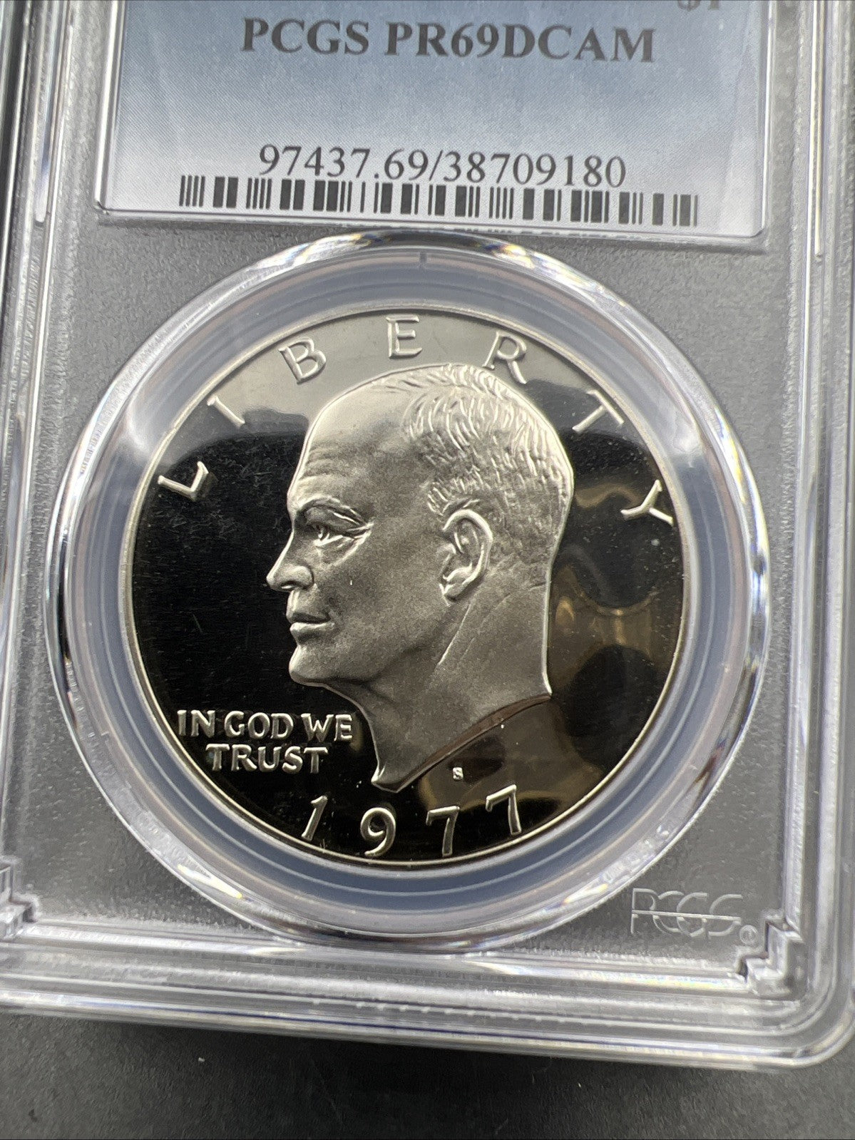 1977 S $1 Ike Eisenhower Copper Nickel Dollar Coin PCGS PR69 DCAM #180