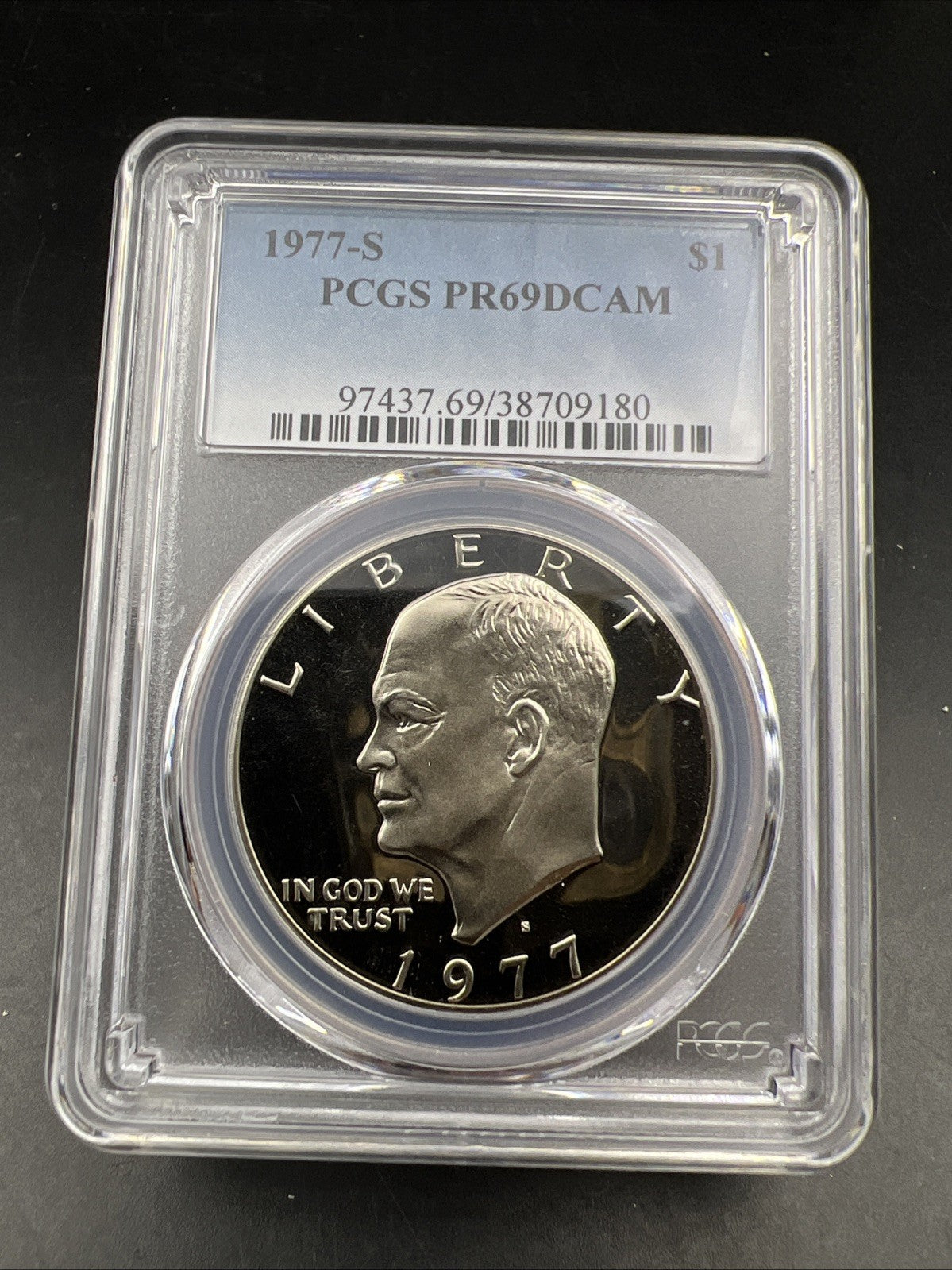1977 S $1 Ike Eisenhower Copper Nickel Dollar Coin PCGS PR69 DCAM #180