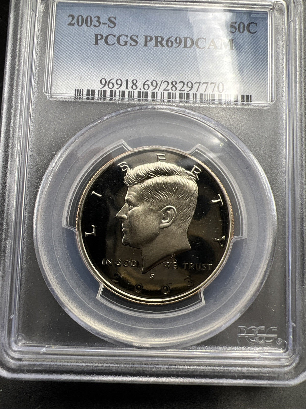 2003 S 50c Kennedy Copper Nickel Half Dollar Coin PCGS PR69 DCAM #770
