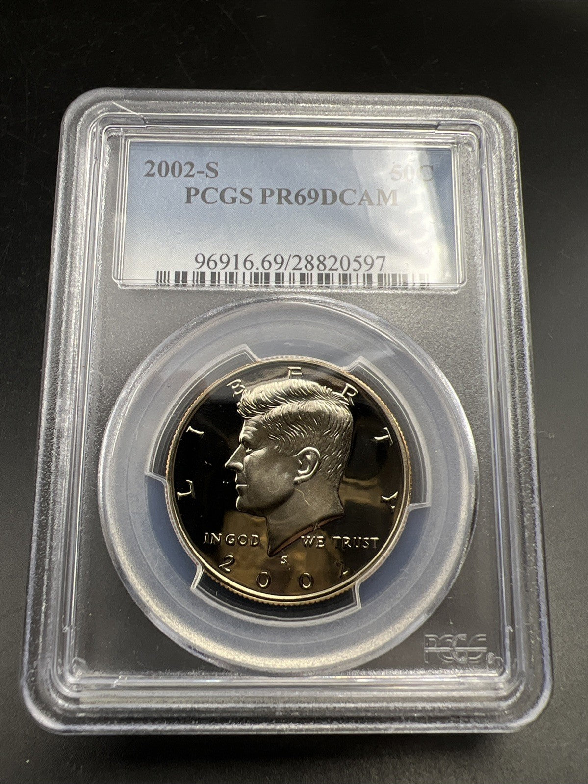 2002 S 50c Kennedy Copper Nickel Half Dollar Coin PCGS PR69 DCAM #597