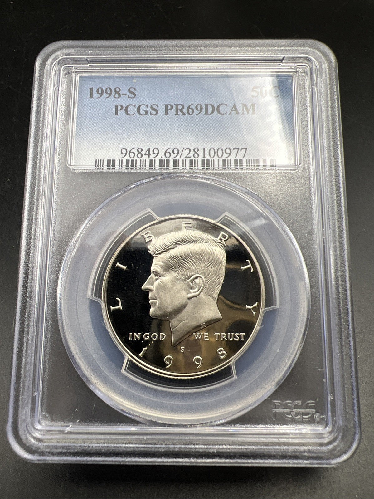 1998 S 50c Kennedy Copper Nickel Half Dollar Coin PCGS PR69 DCAM #977