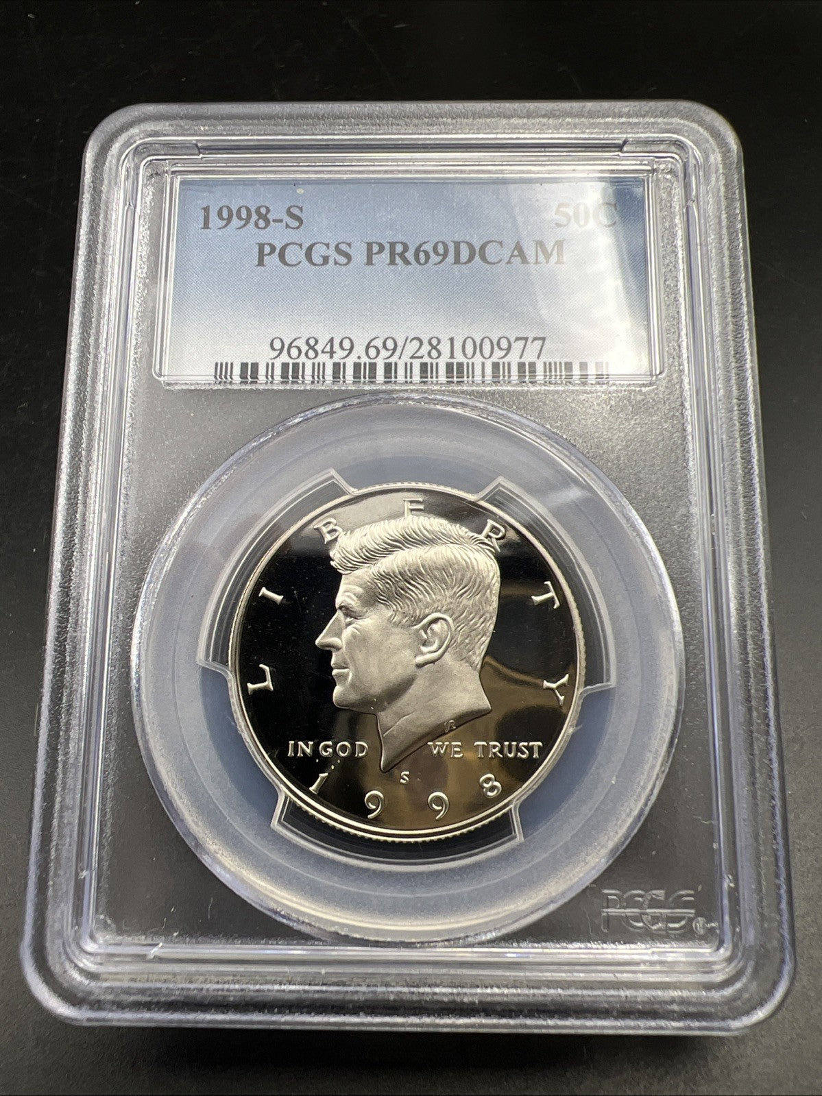 1998 S 50c Kennedy Copper Nickel Half Dollar Coin PCGS PR69 DCAM #977