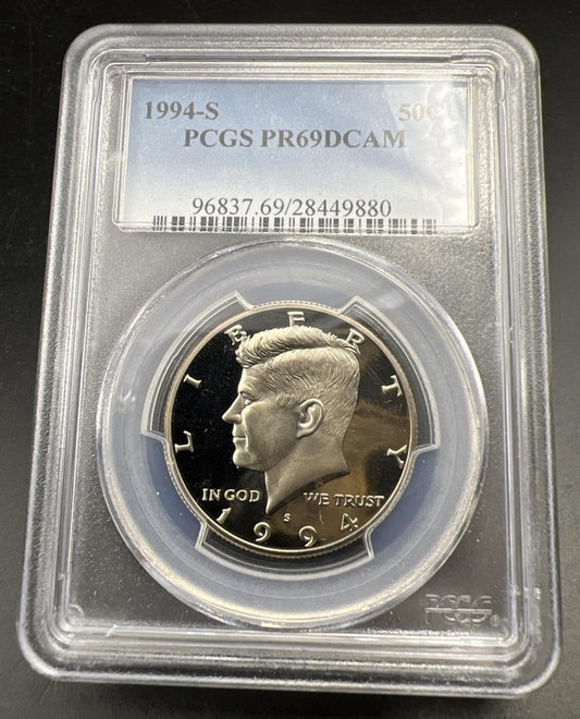1994 S 50c Kennedy Copper Nickel Half Dollar Coin PCGS PR69 DCAM #880